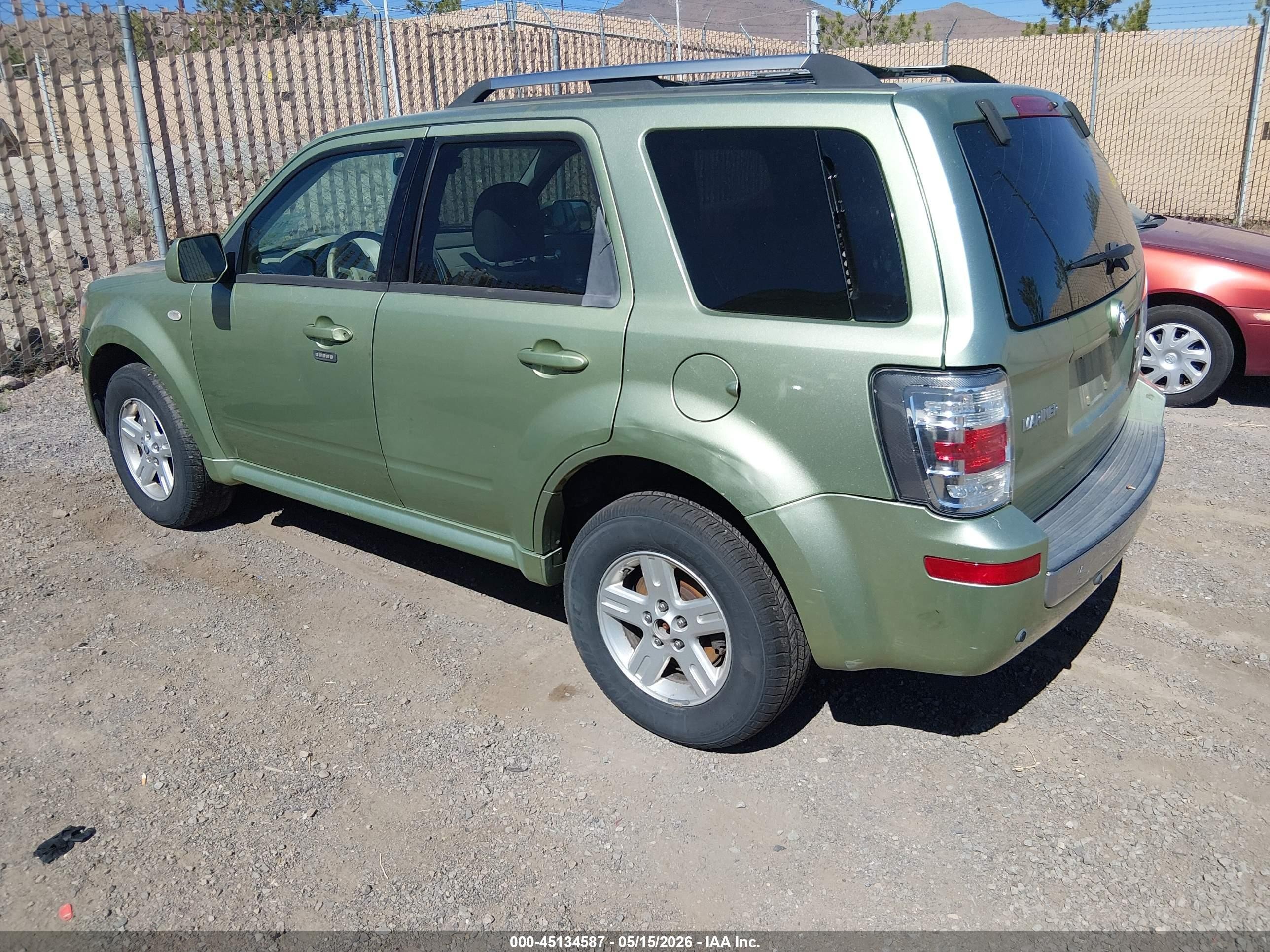 2008 Mercury Mariner Hybrid   Green vin: 4M2CU39HX8KJ19843