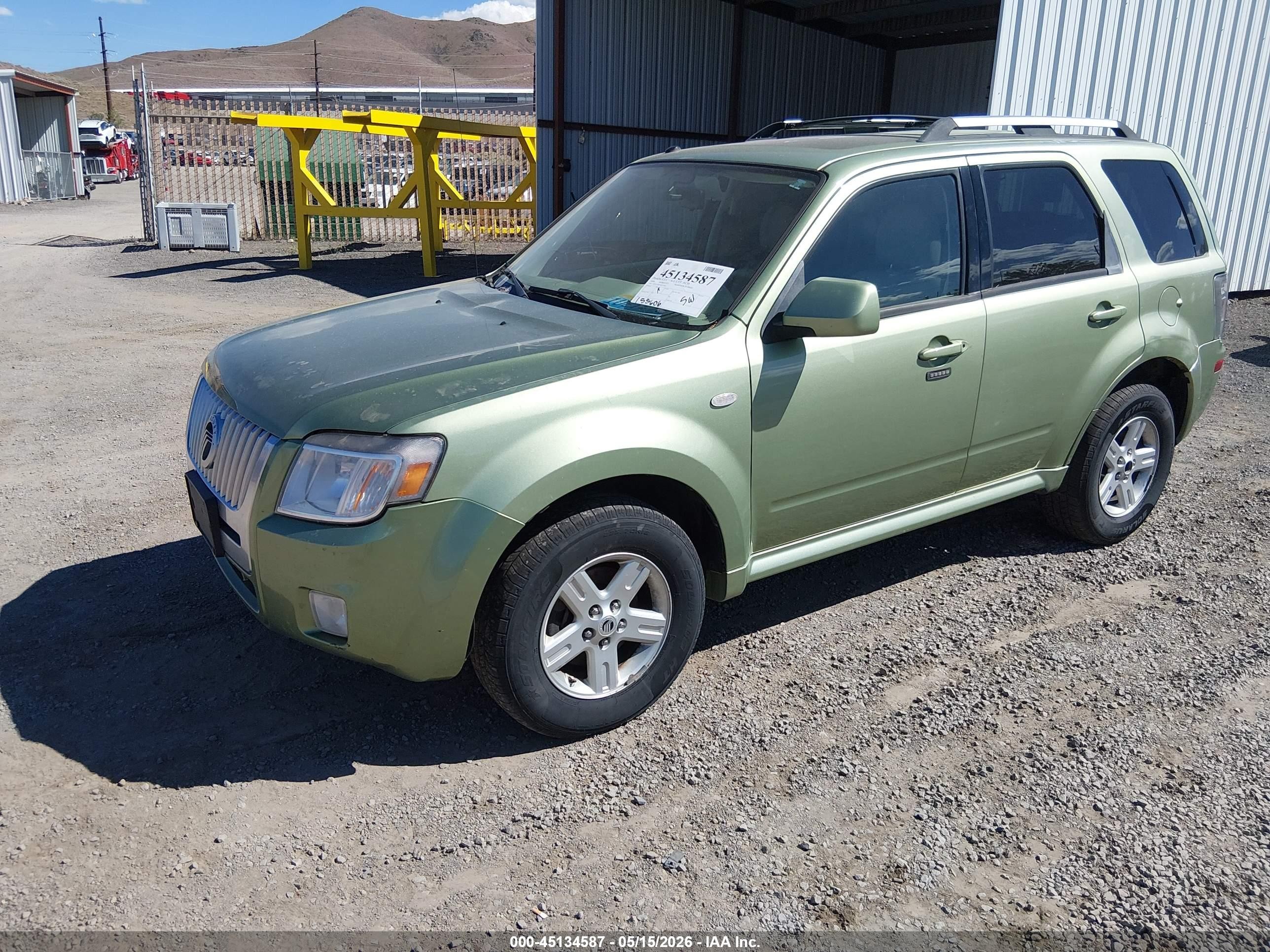 2008 Mercury Mariner Hybrid   Green vin: 4M2CU39HX8KJ19843