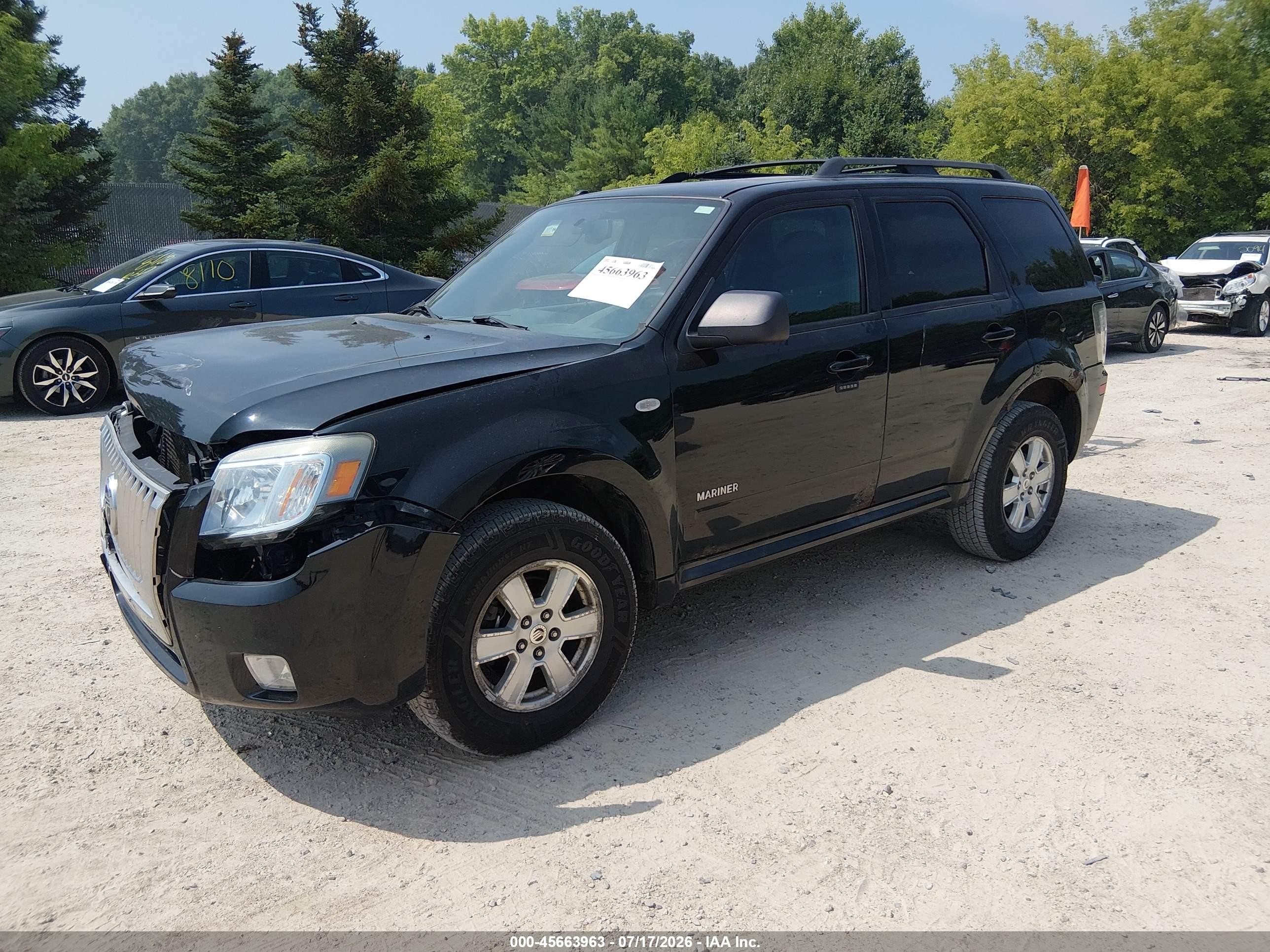 2008 Mercury Mariner V6 Black vin: 4M2CU81108KJ29146