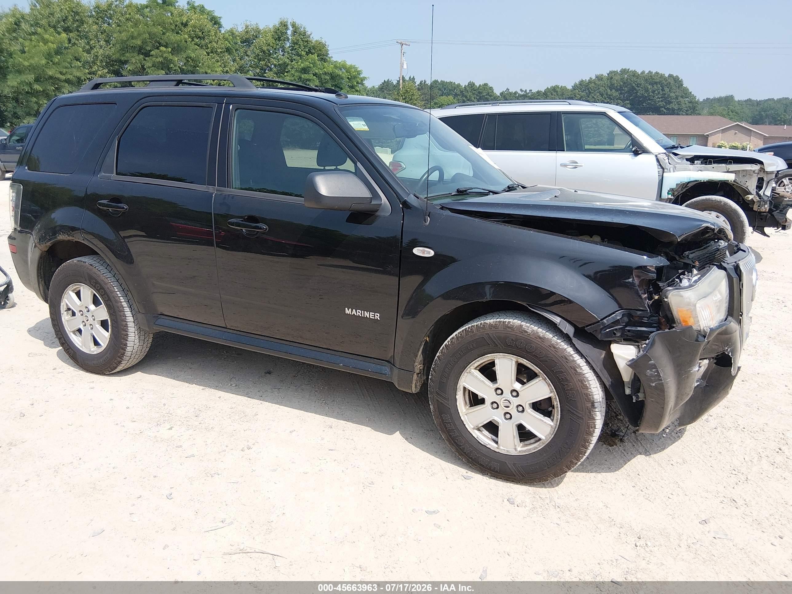 2008 Mercury Mariner V6 Black vin: 4M2CU81108KJ29146