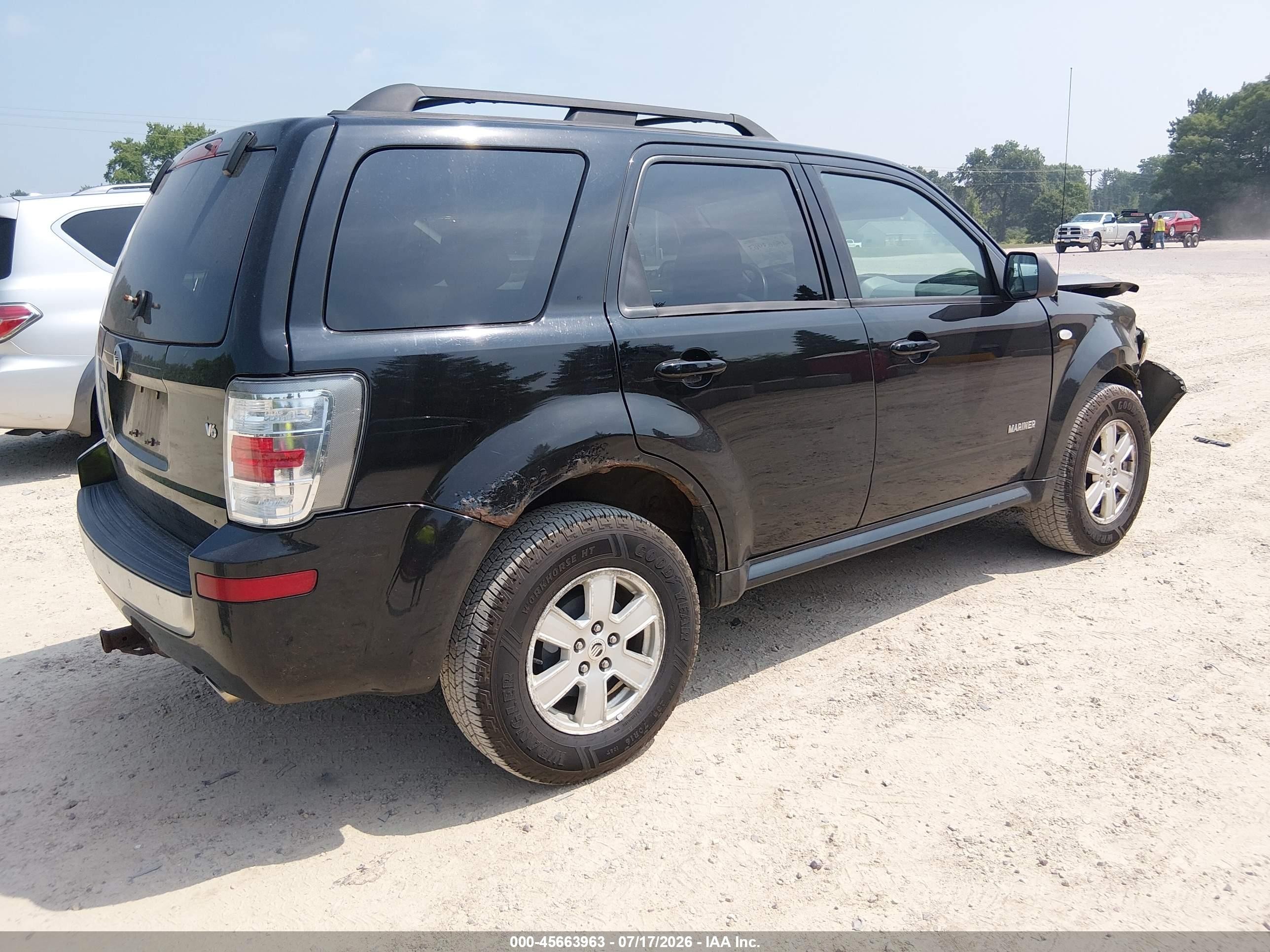 2008 Mercury Mariner V6 Black vin: 4M2CU81108KJ29146