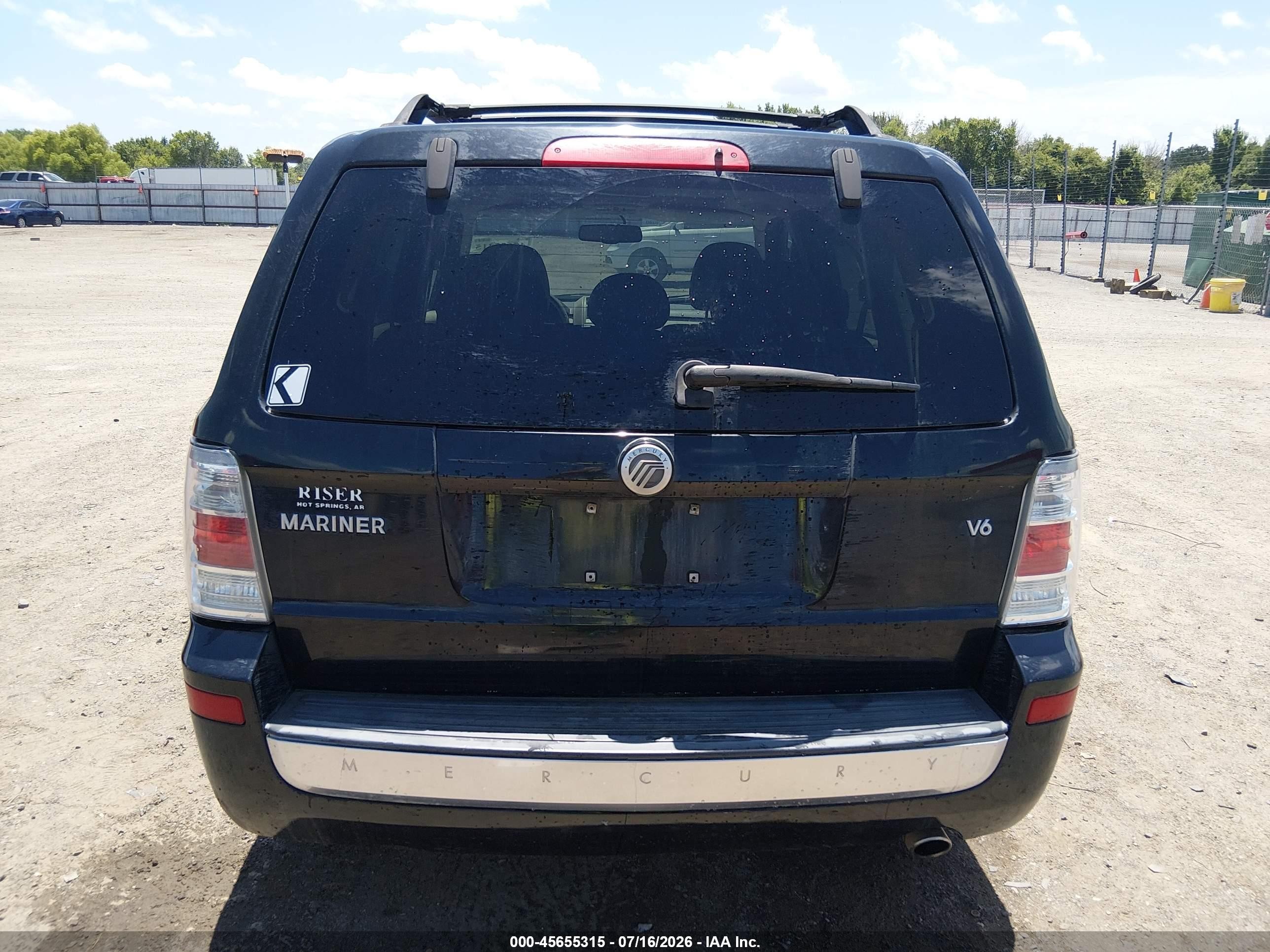 2008 Mercury Mariner V6 Black vin: 4M2CU81178KJ13879