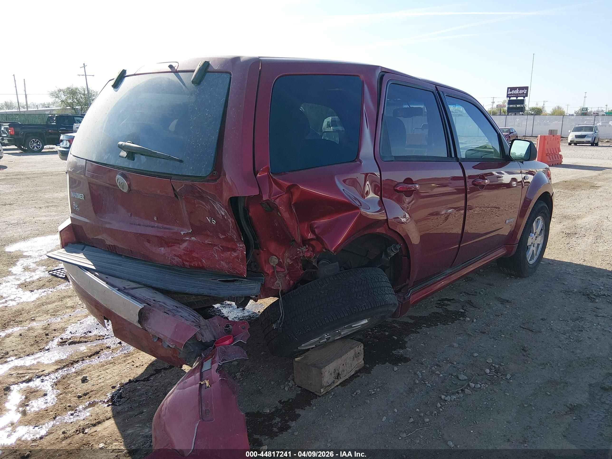 2008 Mercury Mariner V6 Red vin: 4M2CU81198KJ39528