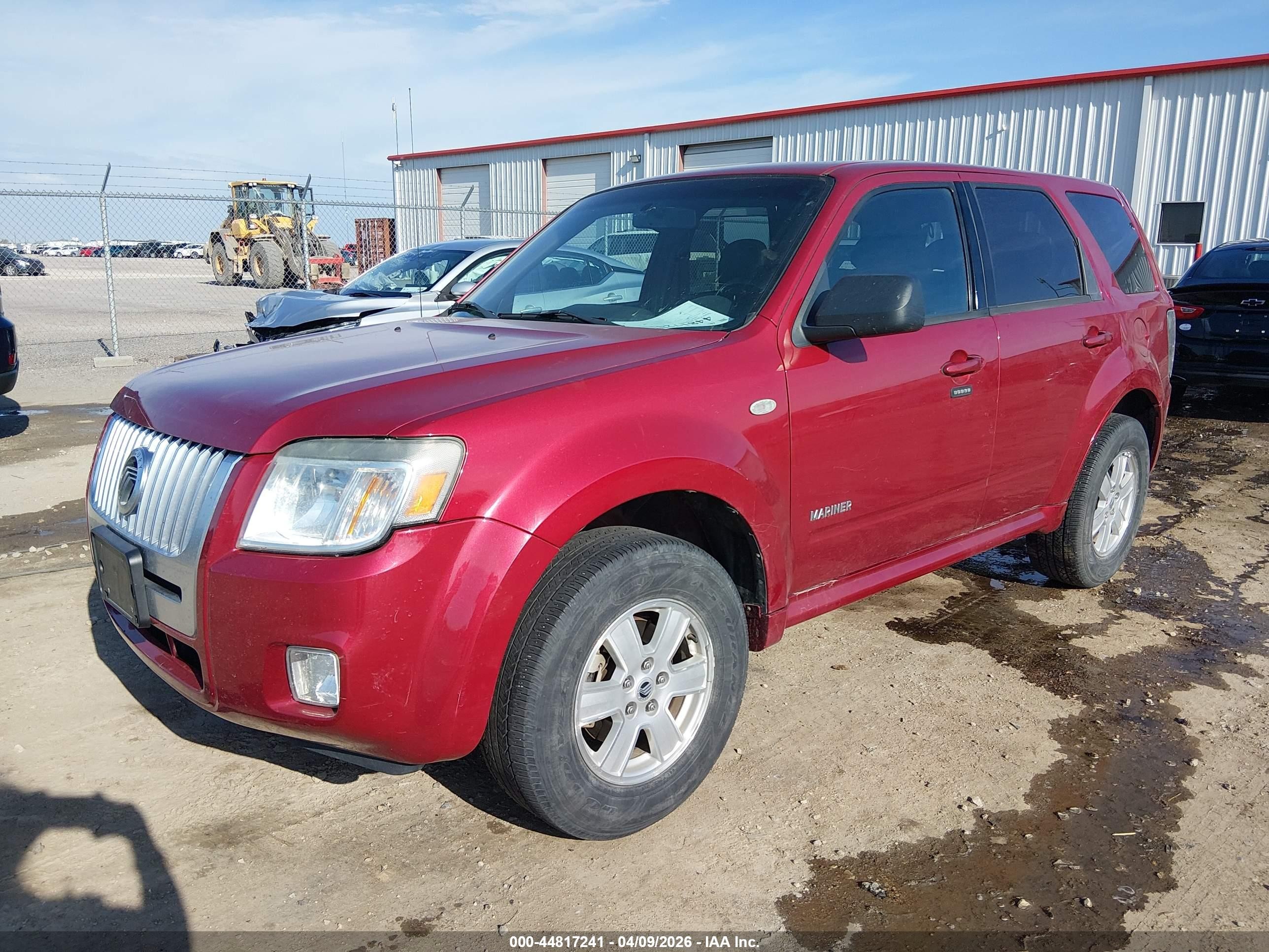 2008 Mercury Mariner V6 Red vin: 4M2CU81198KJ39528