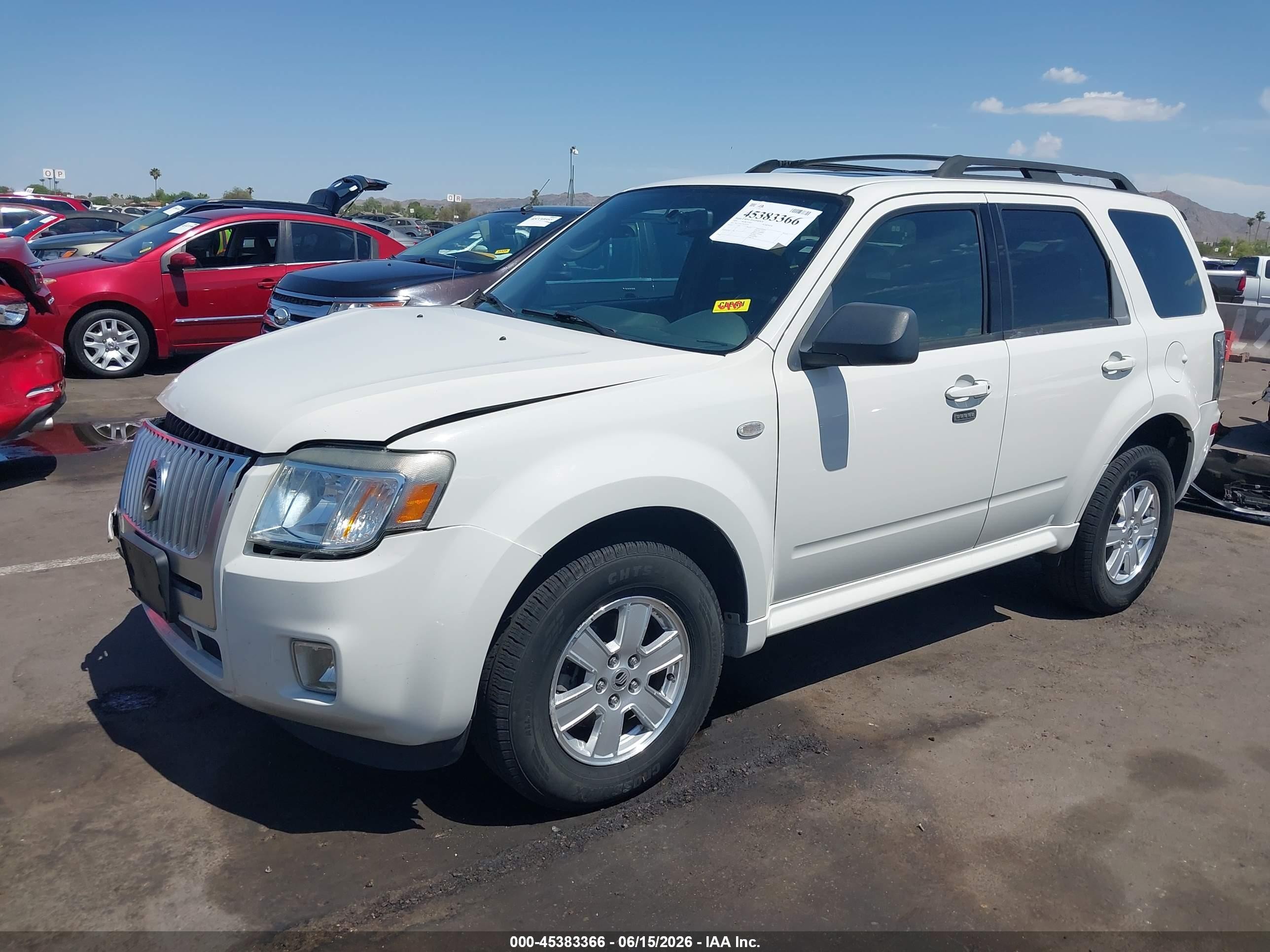 2009 Mercury Mariner V6 White vin: 4M2CU81G39KJ07566