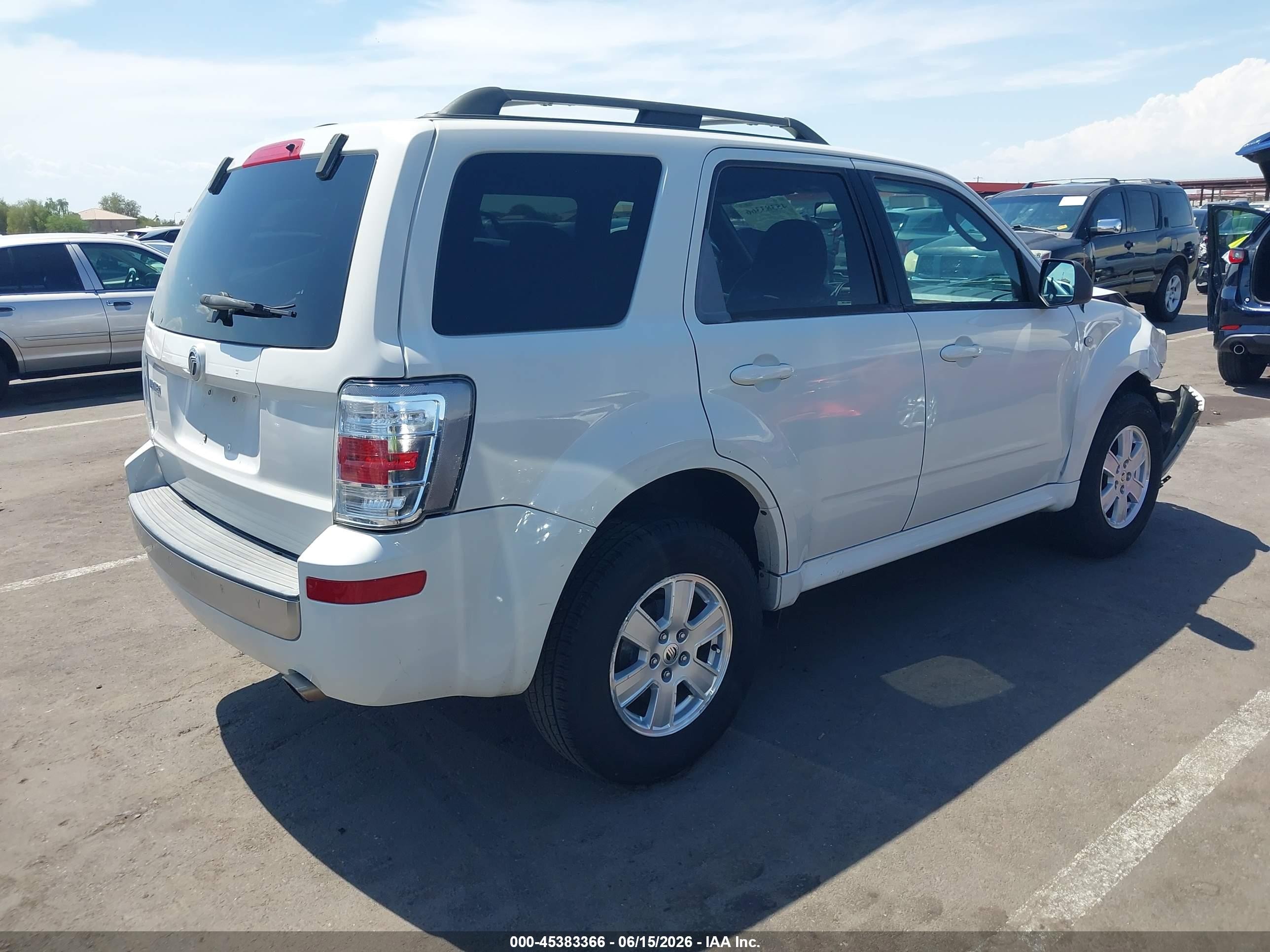 2009 Mercury Mariner V6 White vin: 4M2CU81G39KJ07566