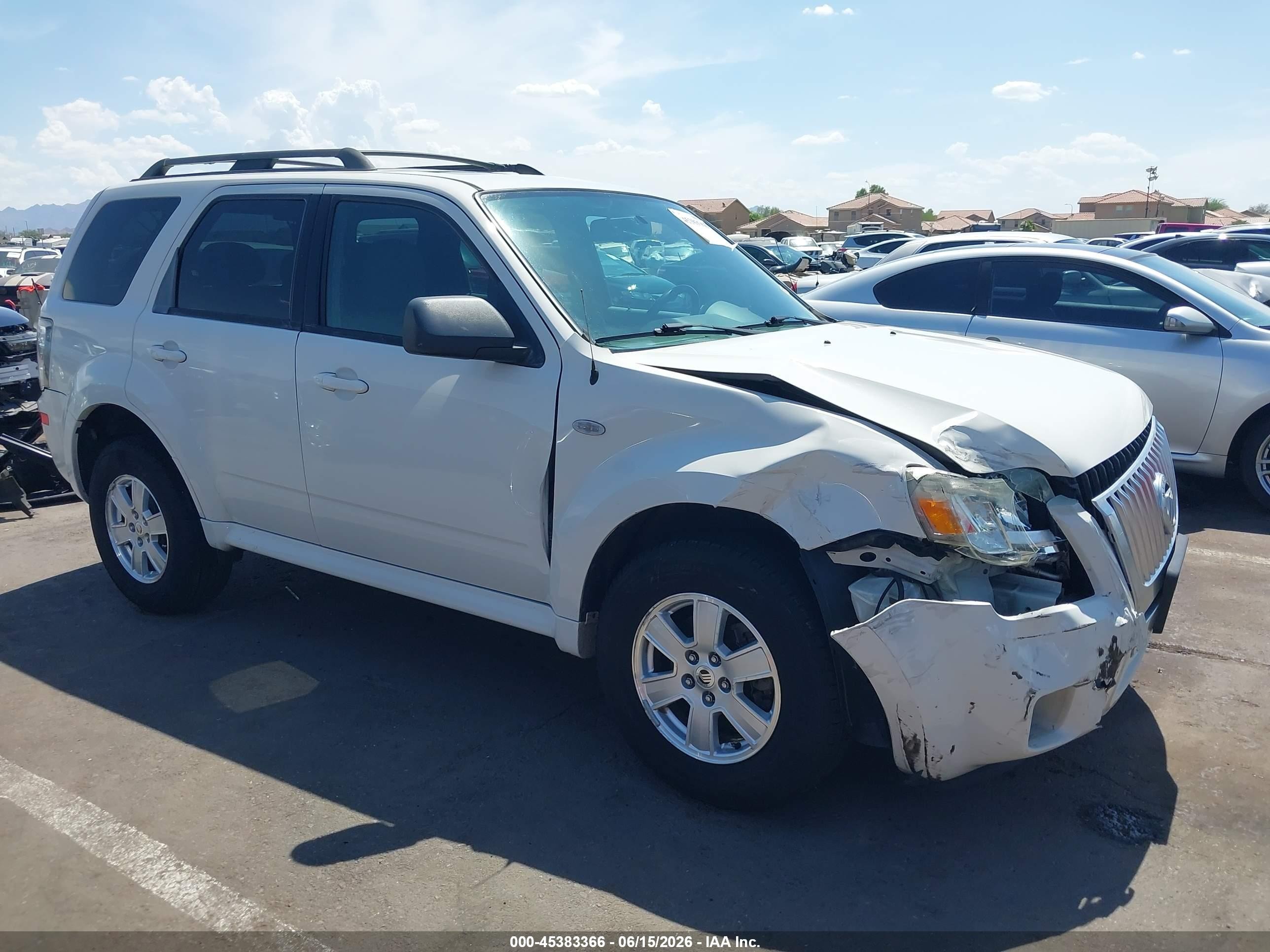 2009 Mercury Mariner V6 White vin: 4M2CU81G39KJ07566