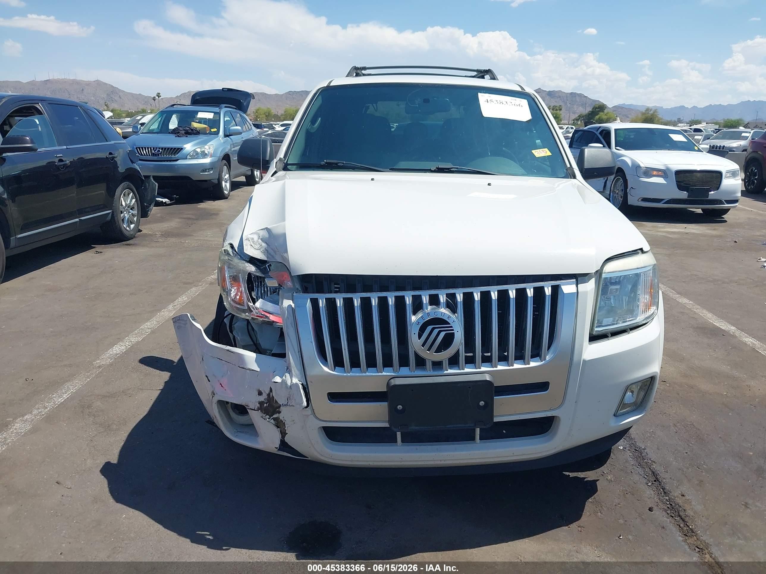 2009 Mercury Mariner V6 White vin: 4M2CU81G39KJ07566