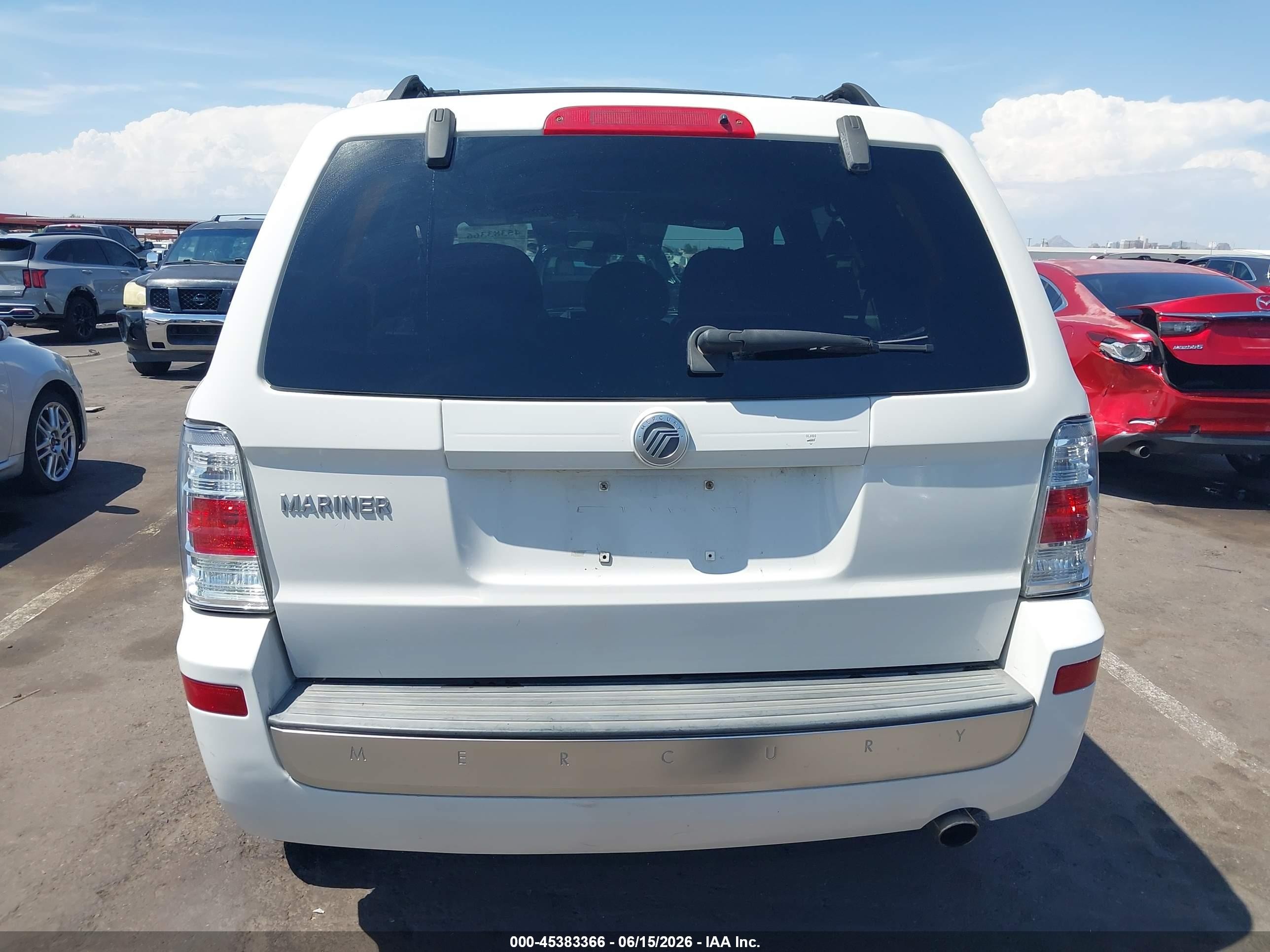 2009 Mercury Mariner V6 White vin: 4M2CU81G39KJ07566