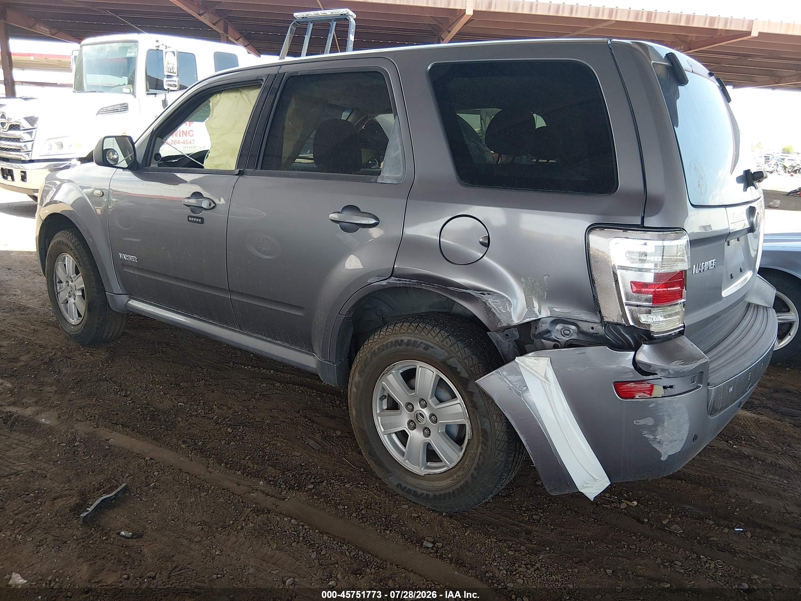 2008 Mercury Mariner I4 Gray vin: 4M2CU81Z08KJ17486