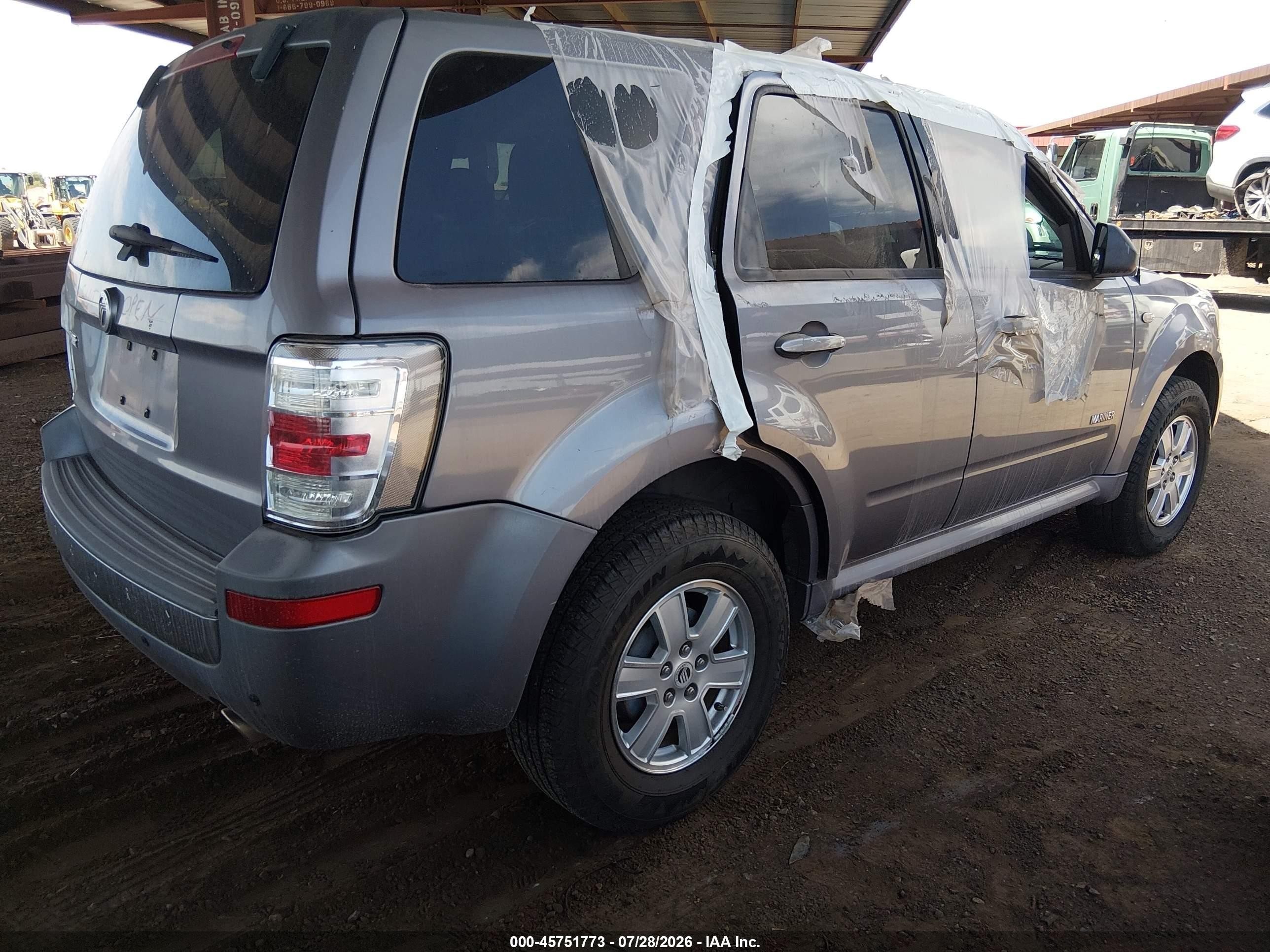 2008 Mercury Mariner I4 Gray vin: 4M2CU81Z08KJ17486