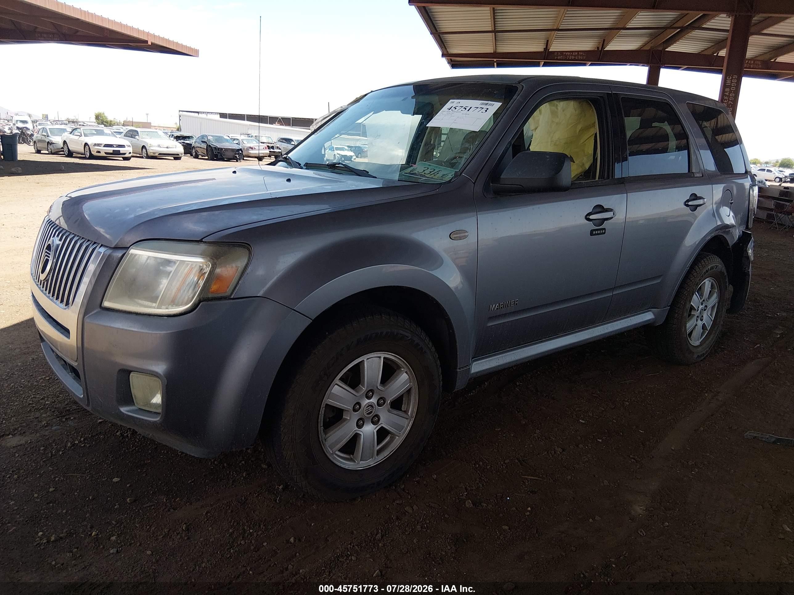 2008 Mercury Mariner I4 Gray vin: 4M2CU81Z08KJ17486