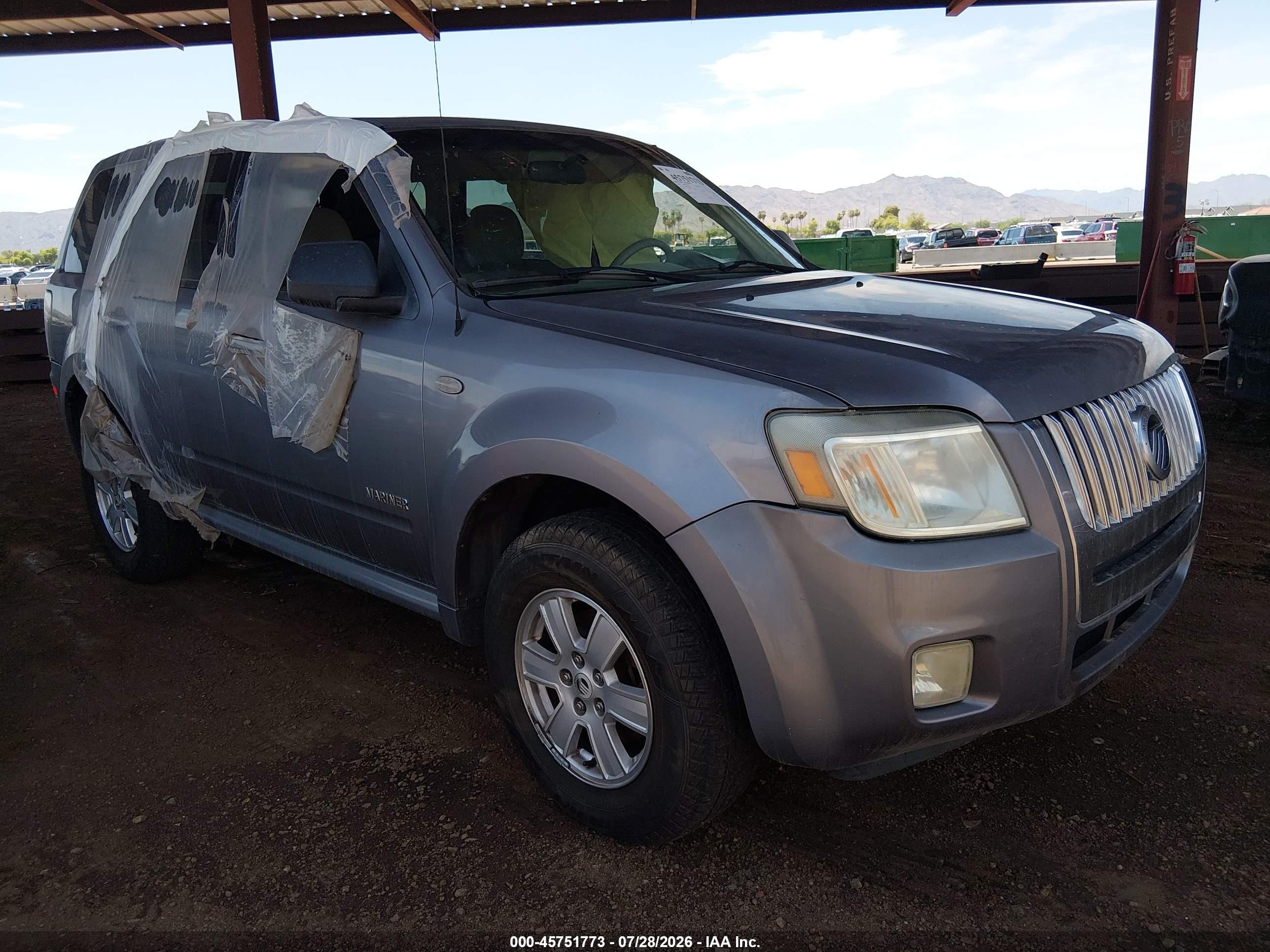 2008 Mercury Mariner I4 Gray vin: 4M2CU81Z08KJ17486