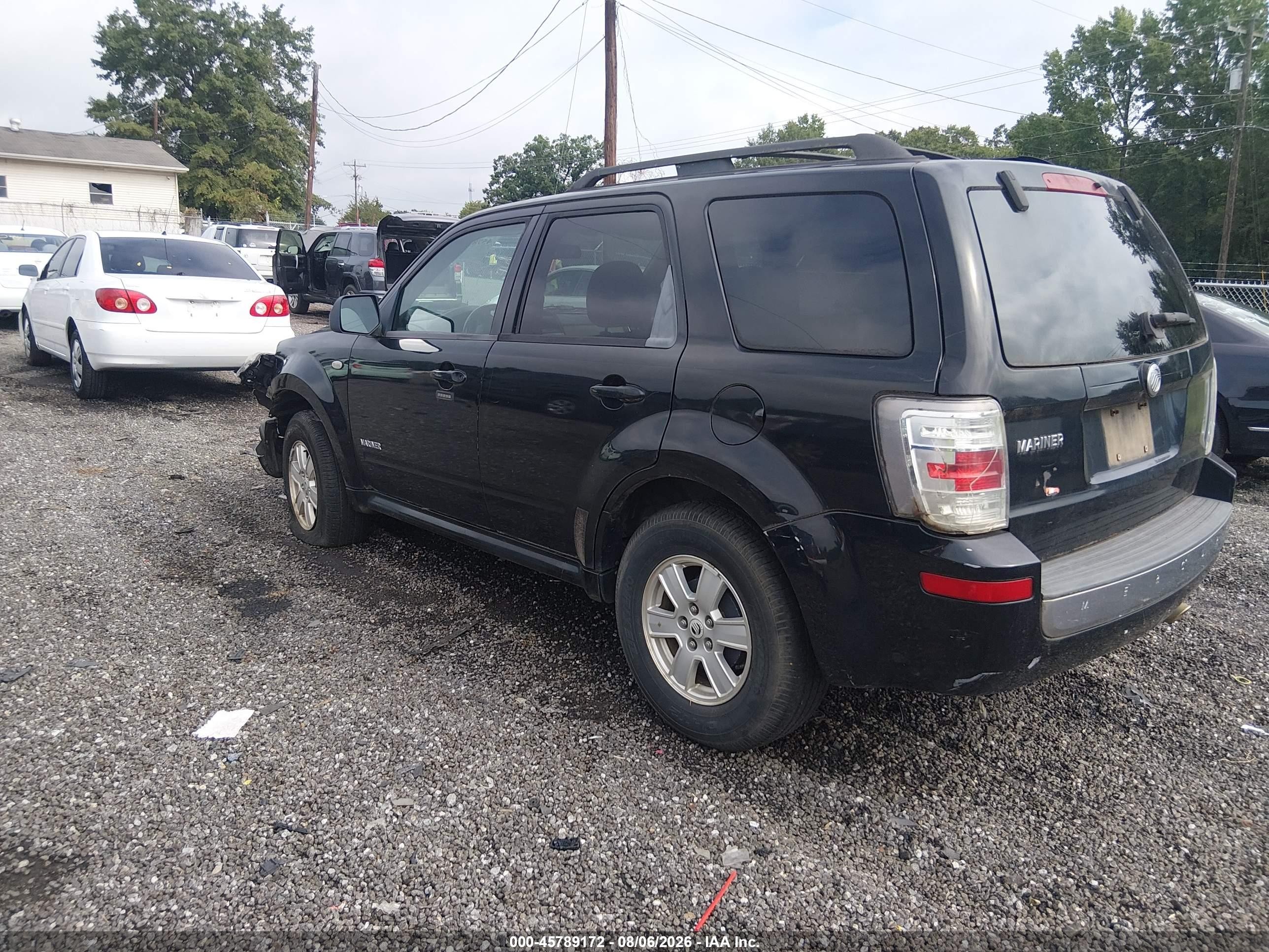 2008 Mercury Mariner I4 Black vin: 4M2CU81Z48KJ25655
