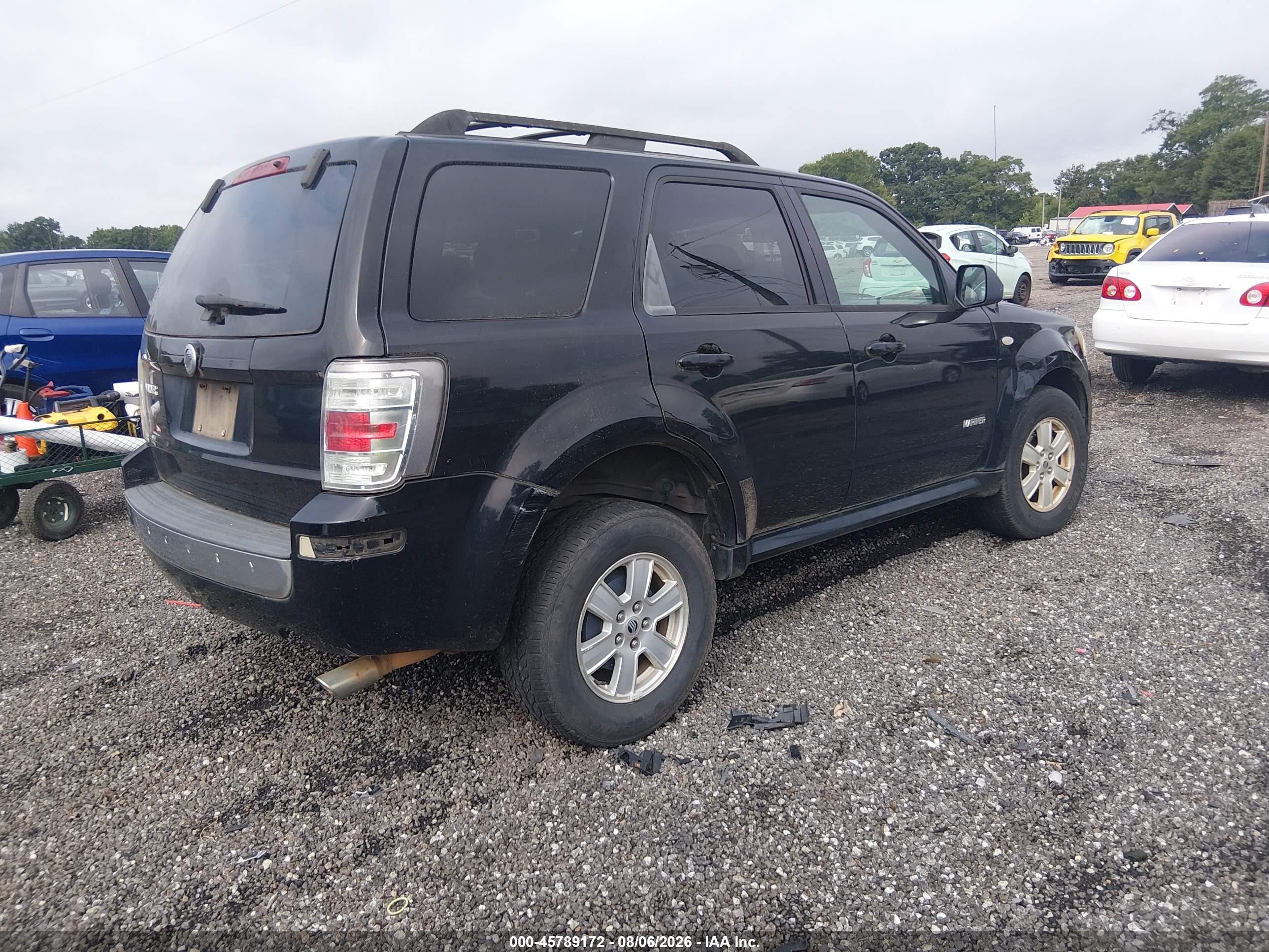 2008 Mercury Mariner I4 Black vin: 4M2CU81Z48KJ25655