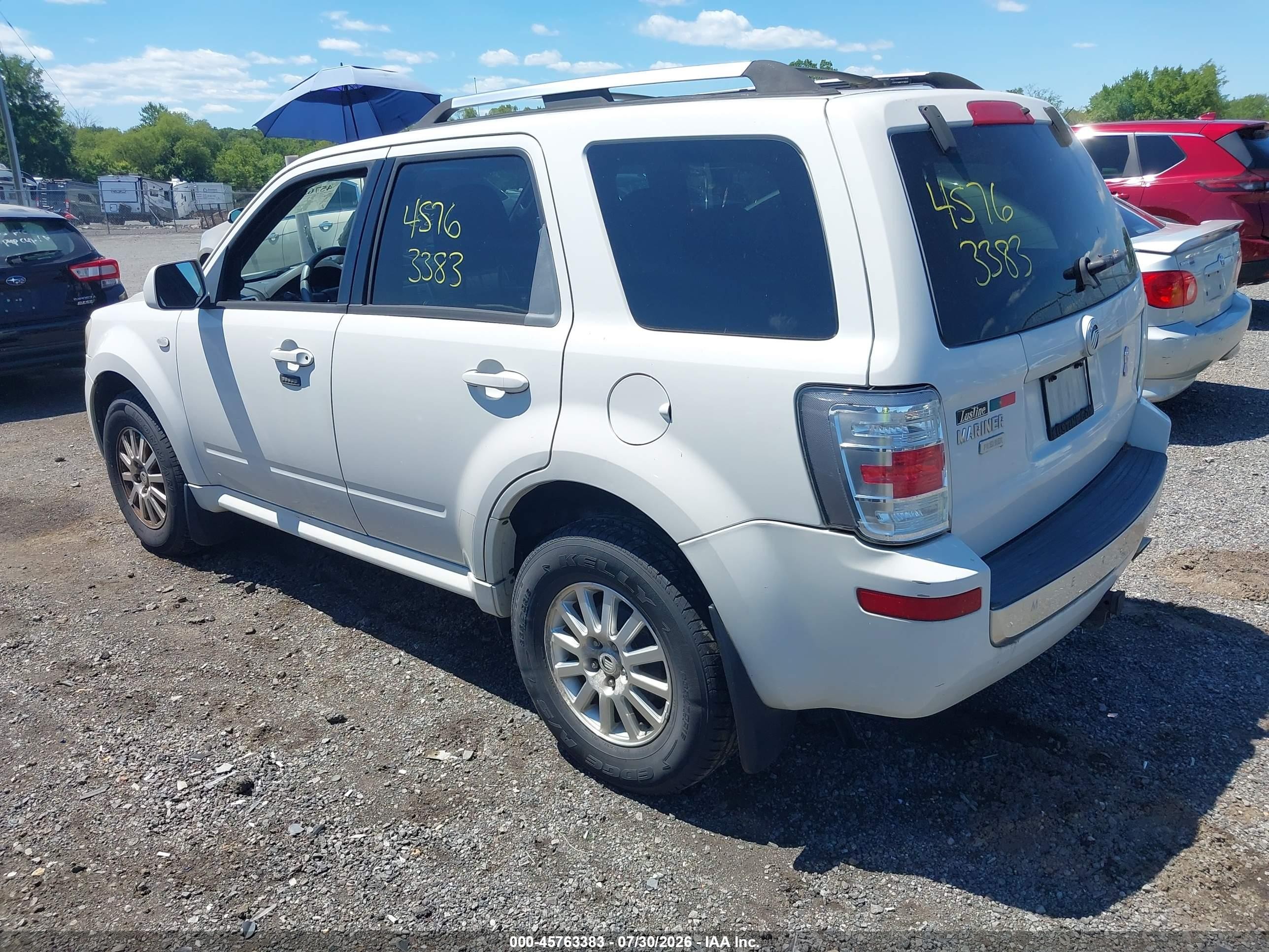 2009 Mercury Mariner Premier V6 White vin: 4M2CU87G29KJ04391