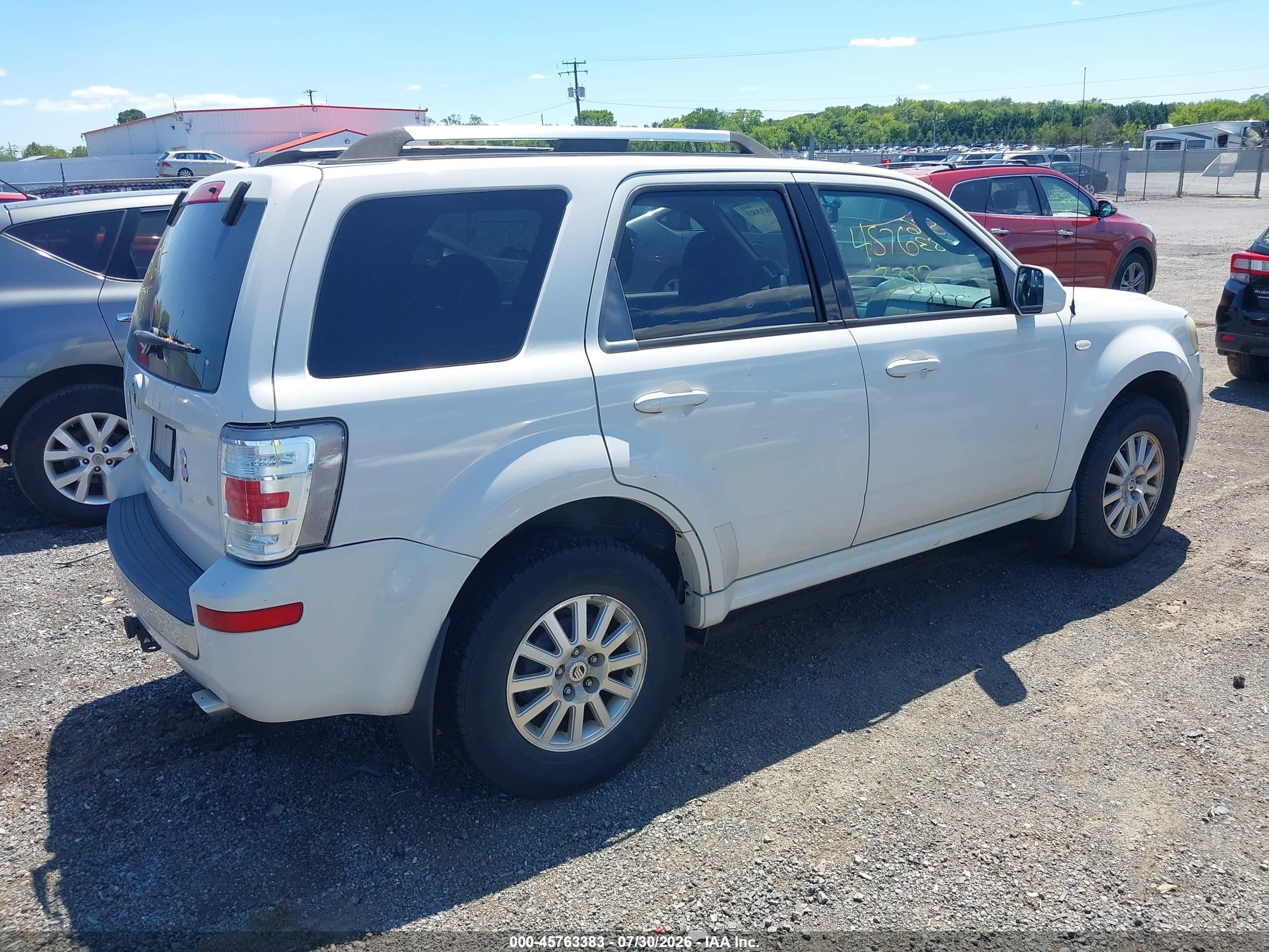 2009 Mercury Mariner Premier V6 White vin: 4M2CU87G29KJ04391