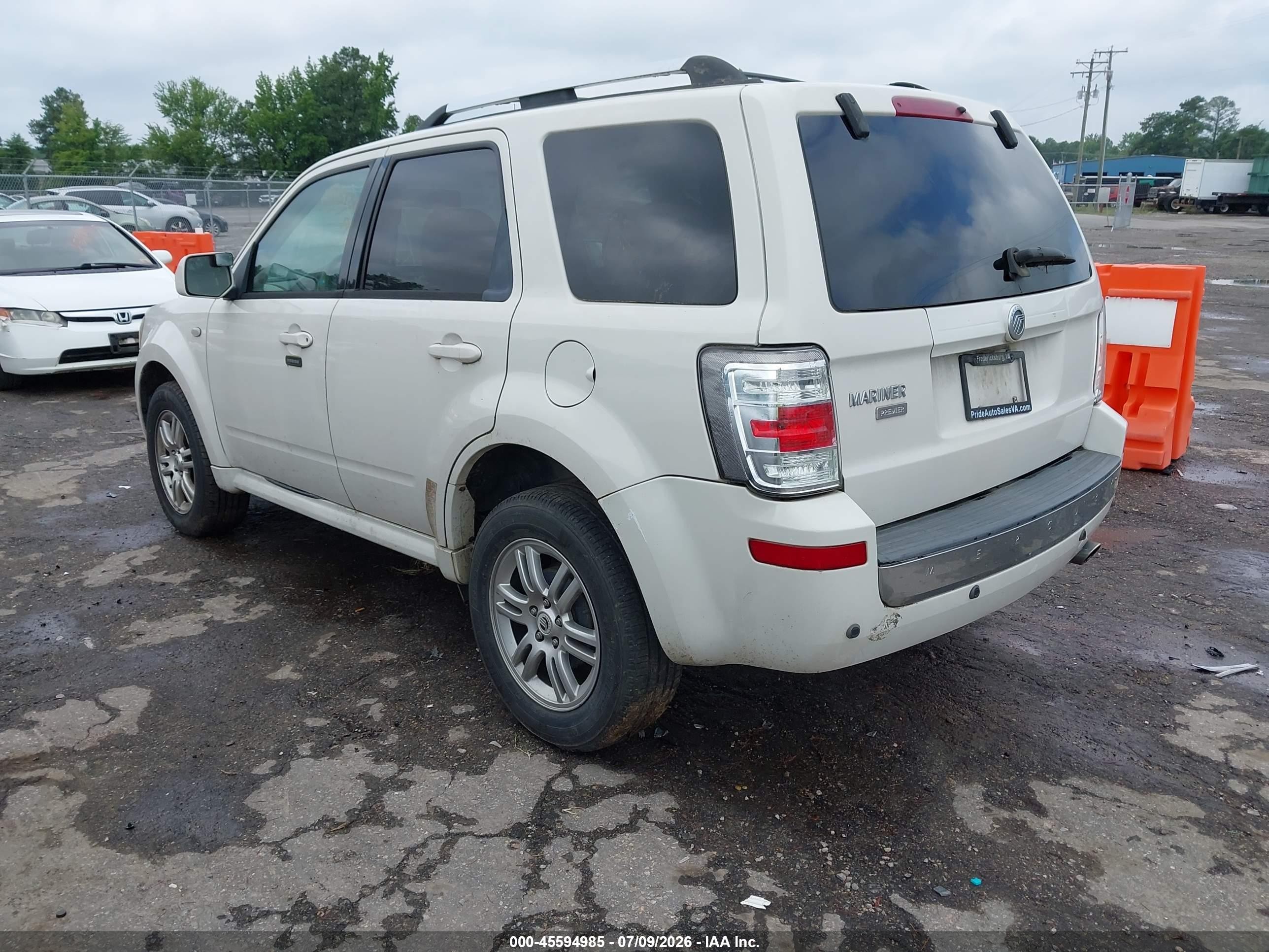 2009 Mercury Mariner Premier V6 White vin: 4M2CU87G29KJ16752
