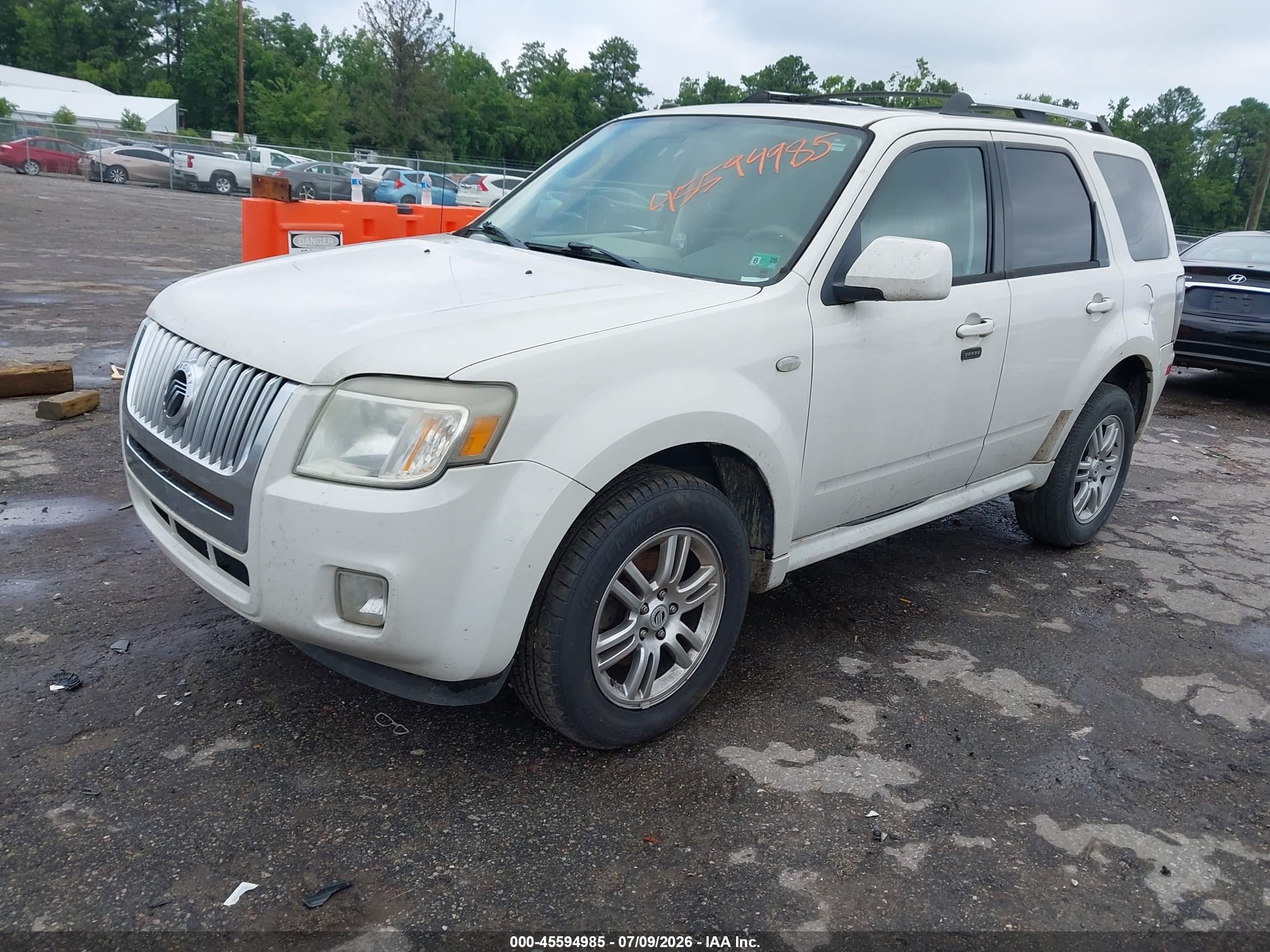 2009 Mercury Mariner Premier V6 White vin: 4M2CU87G29KJ16752