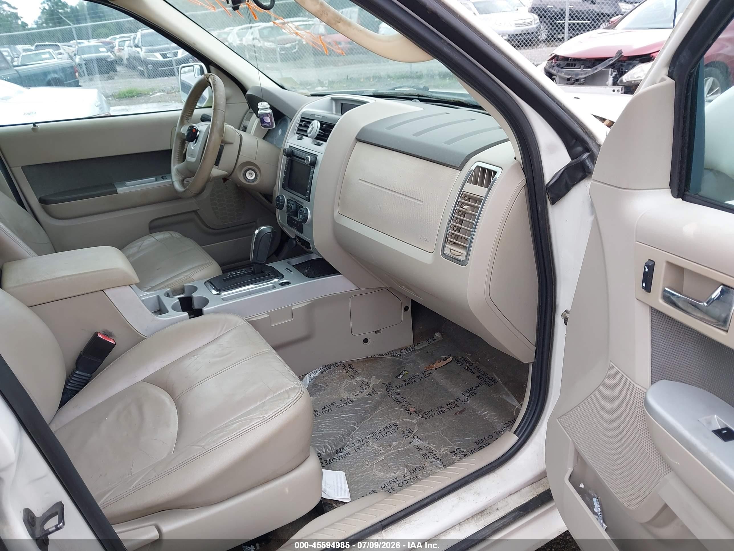 2009 Mercury Mariner Premier V6 White vin: 4M2CU87G29KJ16752