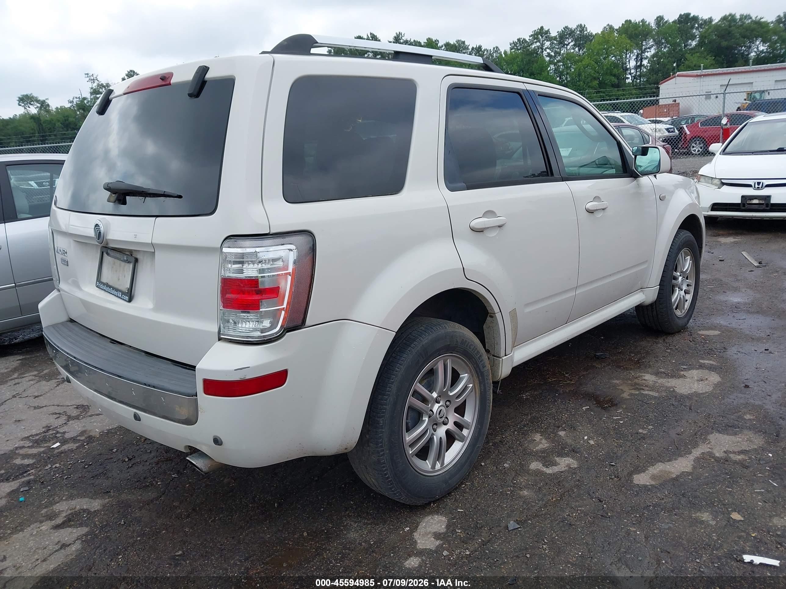 2009 Mercury Mariner Premier V6 White vin: 4M2CU87G29KJ16752