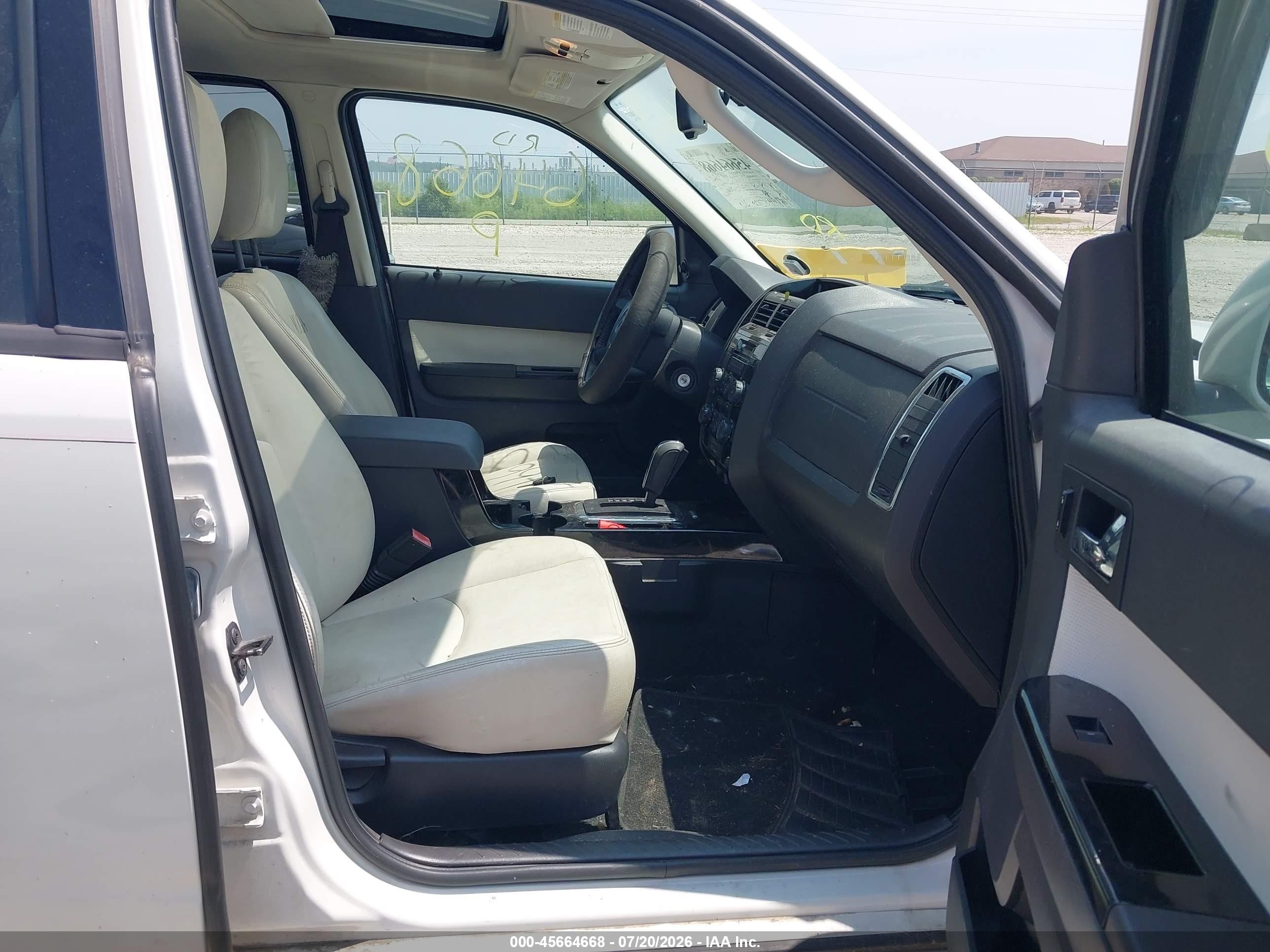 2009 Mercury Mariner Premier V6 White vin: 4M2CU87G69KJ02224