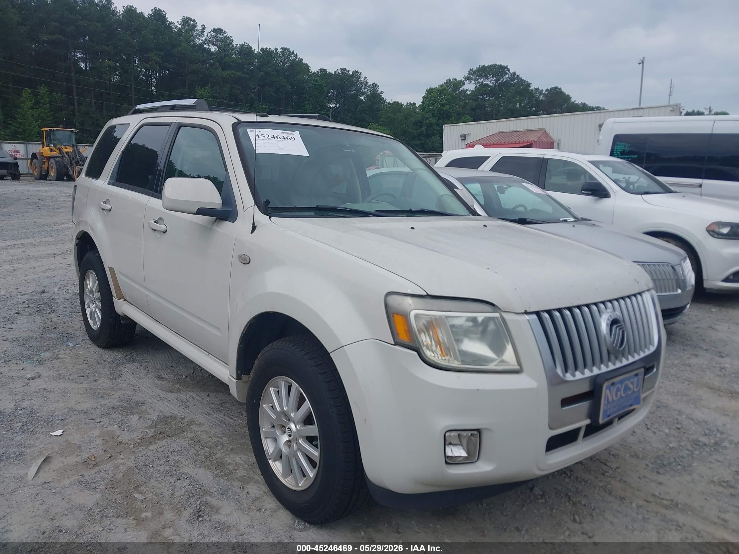 2009 Mercury Mariner Premier V6 White vin: 4M2CU87G89KJ20434