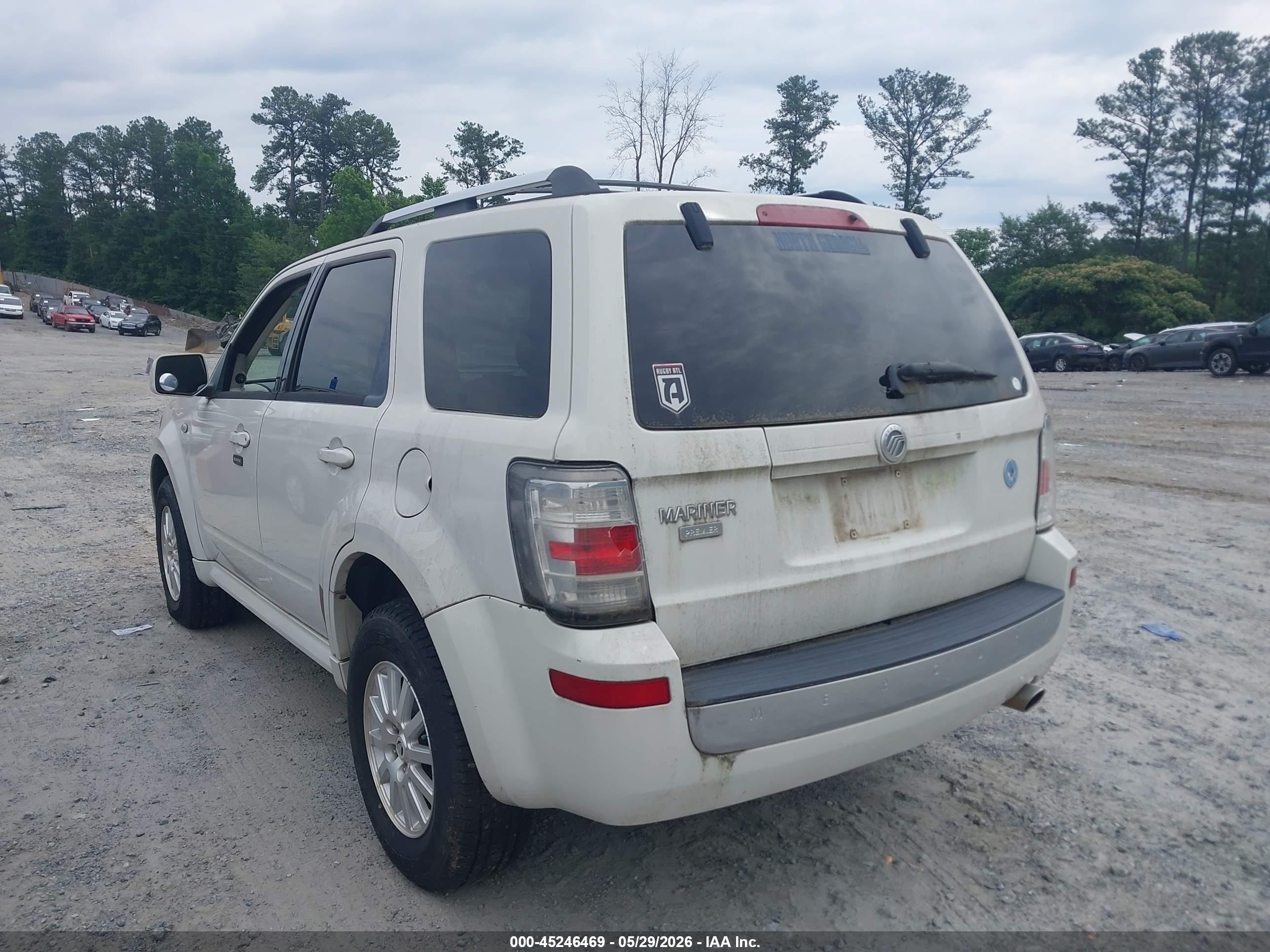 2009 Mercury Mariner Premier V6 White vin: 4M2CU87G89KJ20434