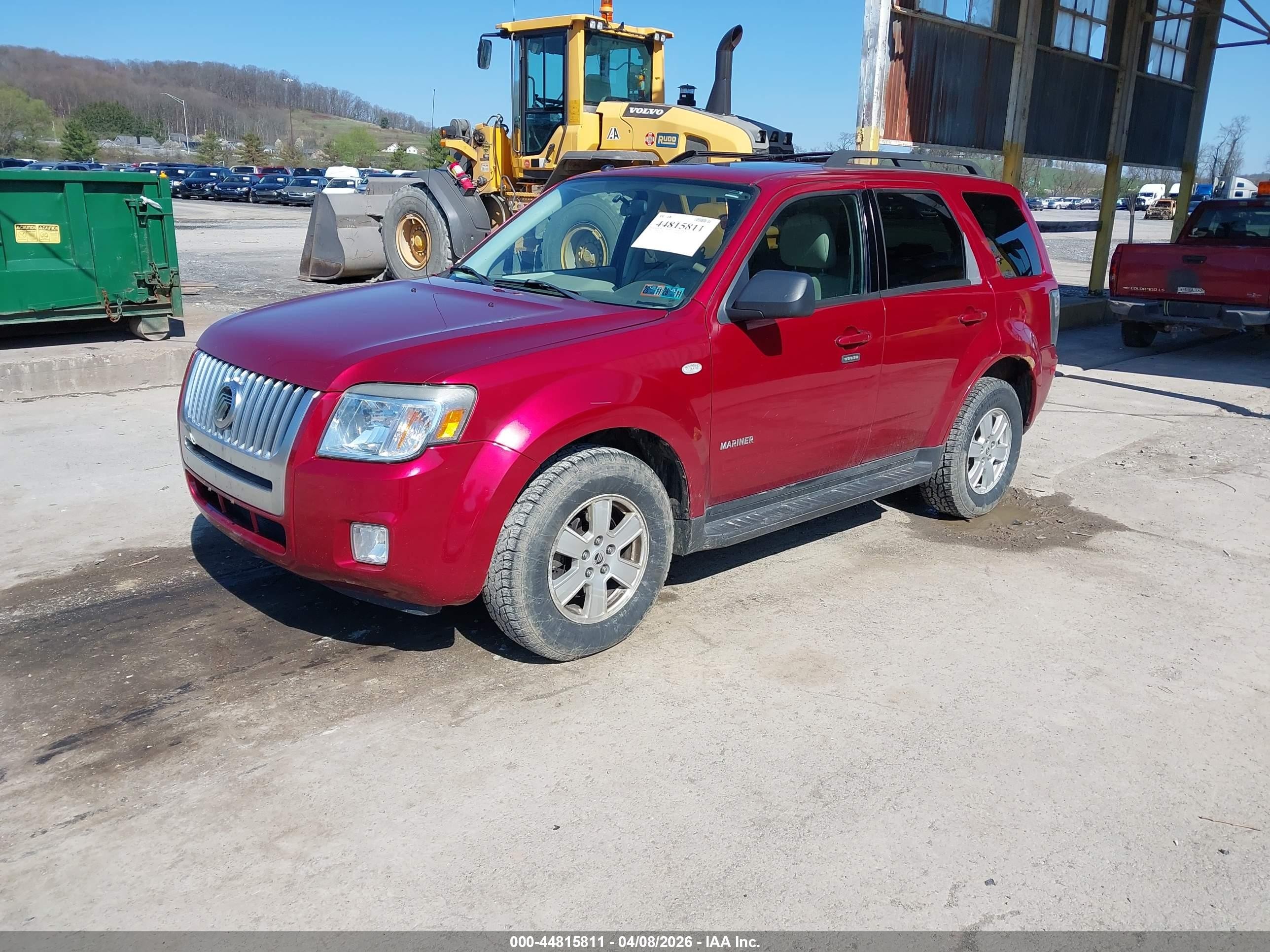 2008 Mercury Mariner V6 Red vin: 4M2CU91128KJ18607