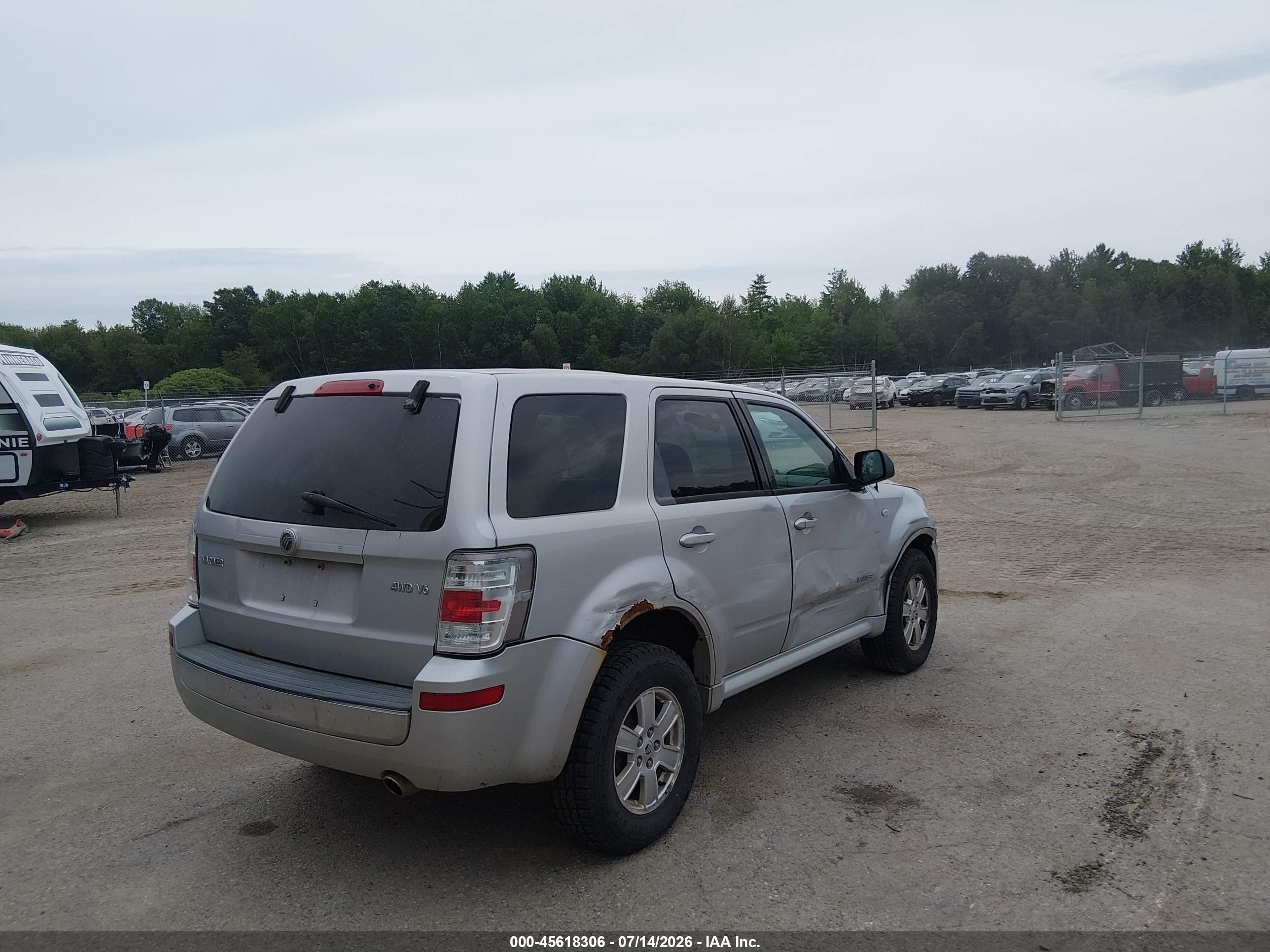 2008 Mercury Mariner V6 Silver vin: 4M2CU91158KJ36941
