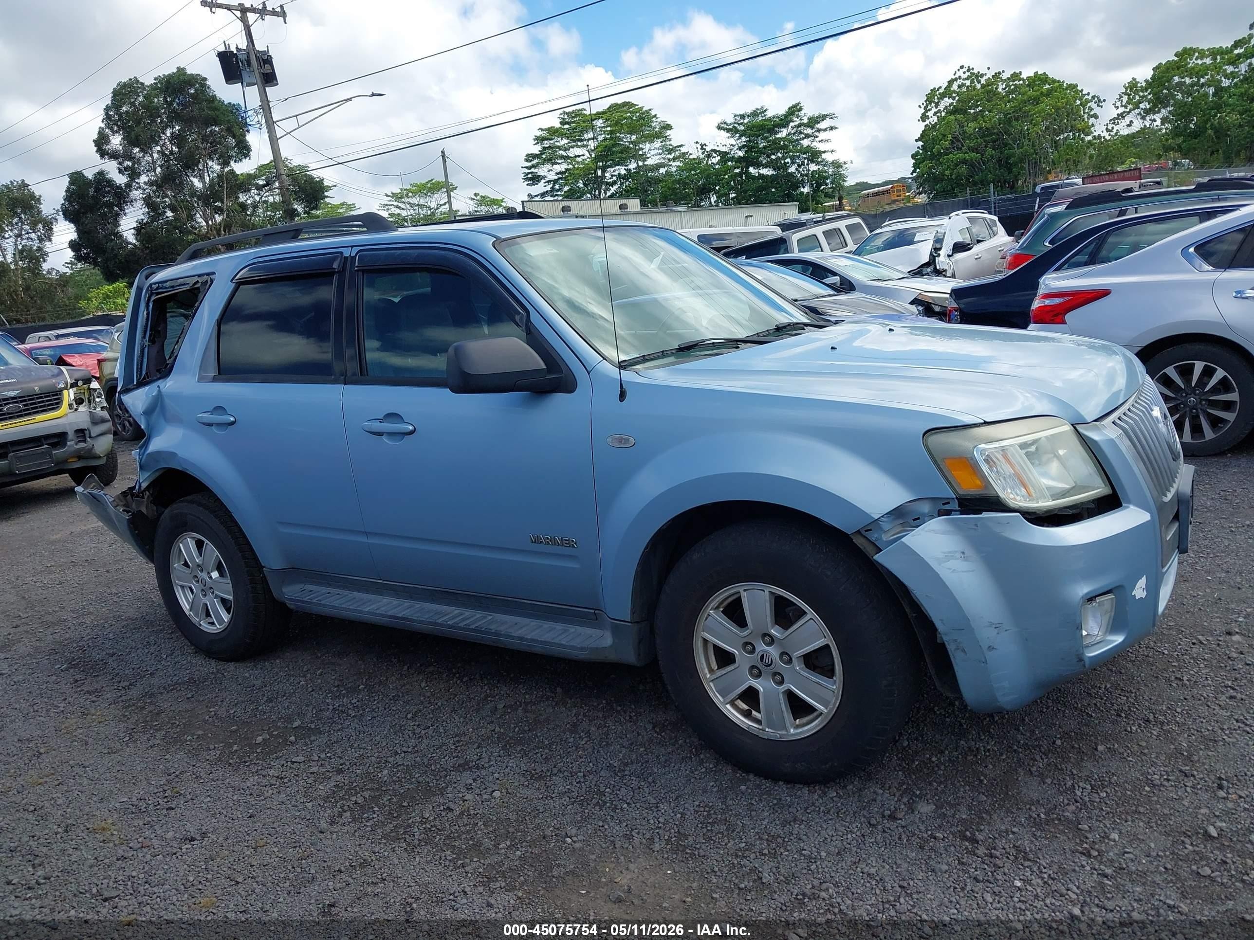 2008 Mercury Mariner V6 Light Blue vin: 4M2CU91198KJ09323