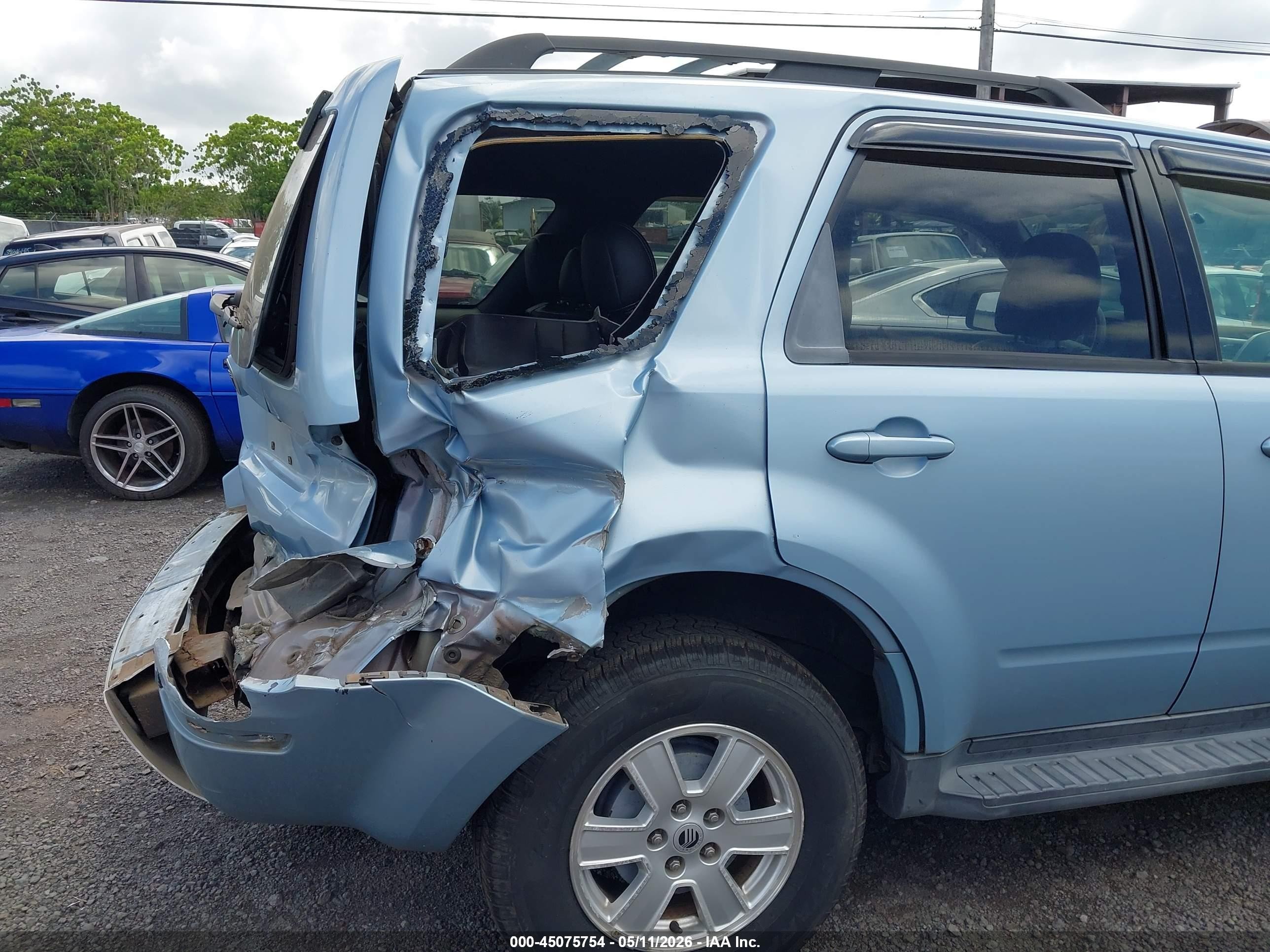 2008 Mercury Mariner V6 Light Blue vin: 4M2CU91198KJ09323