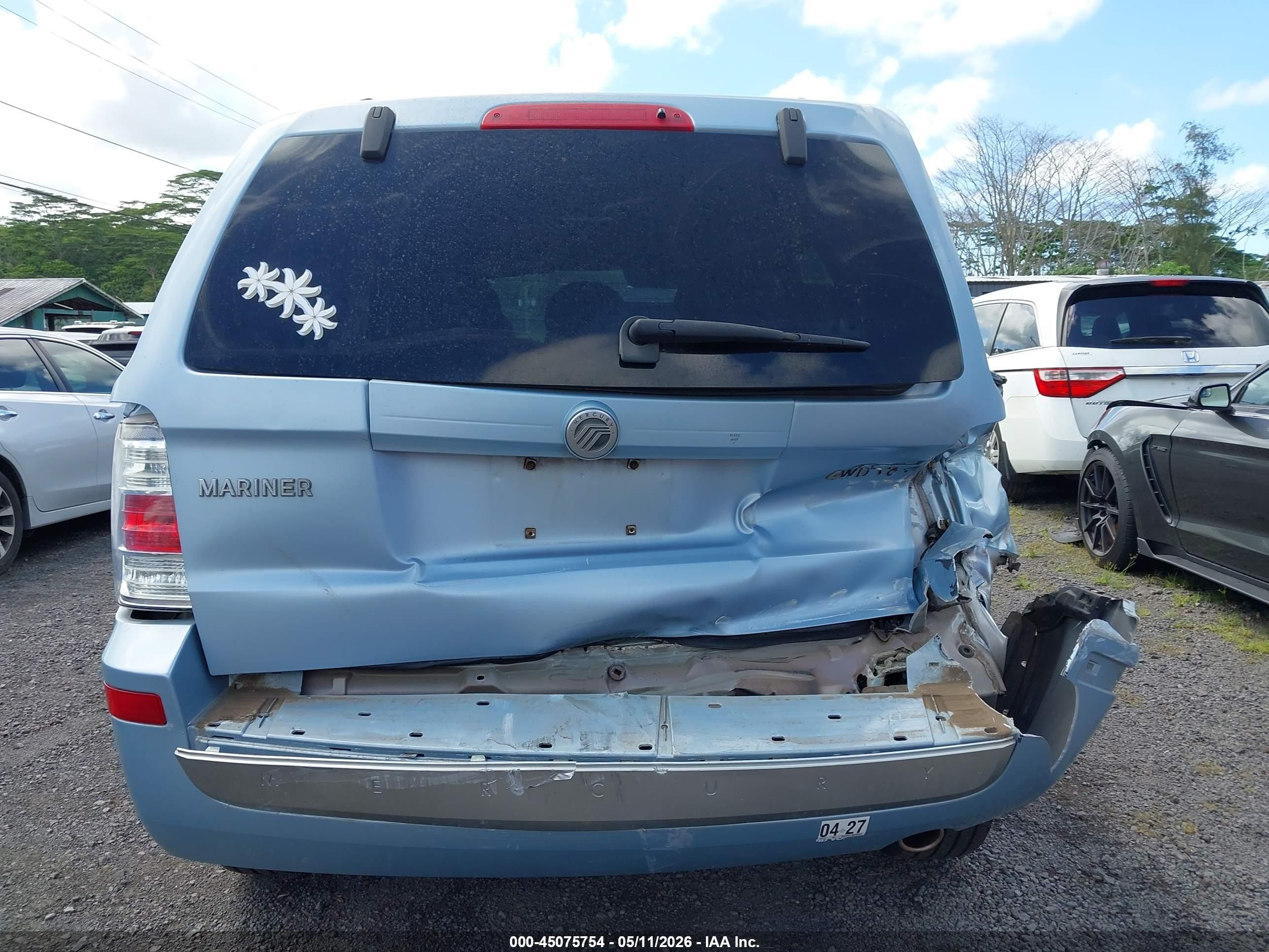 2008 Mercury Mariner V6 Light Blue vin: 4M2CU91198KJ09323