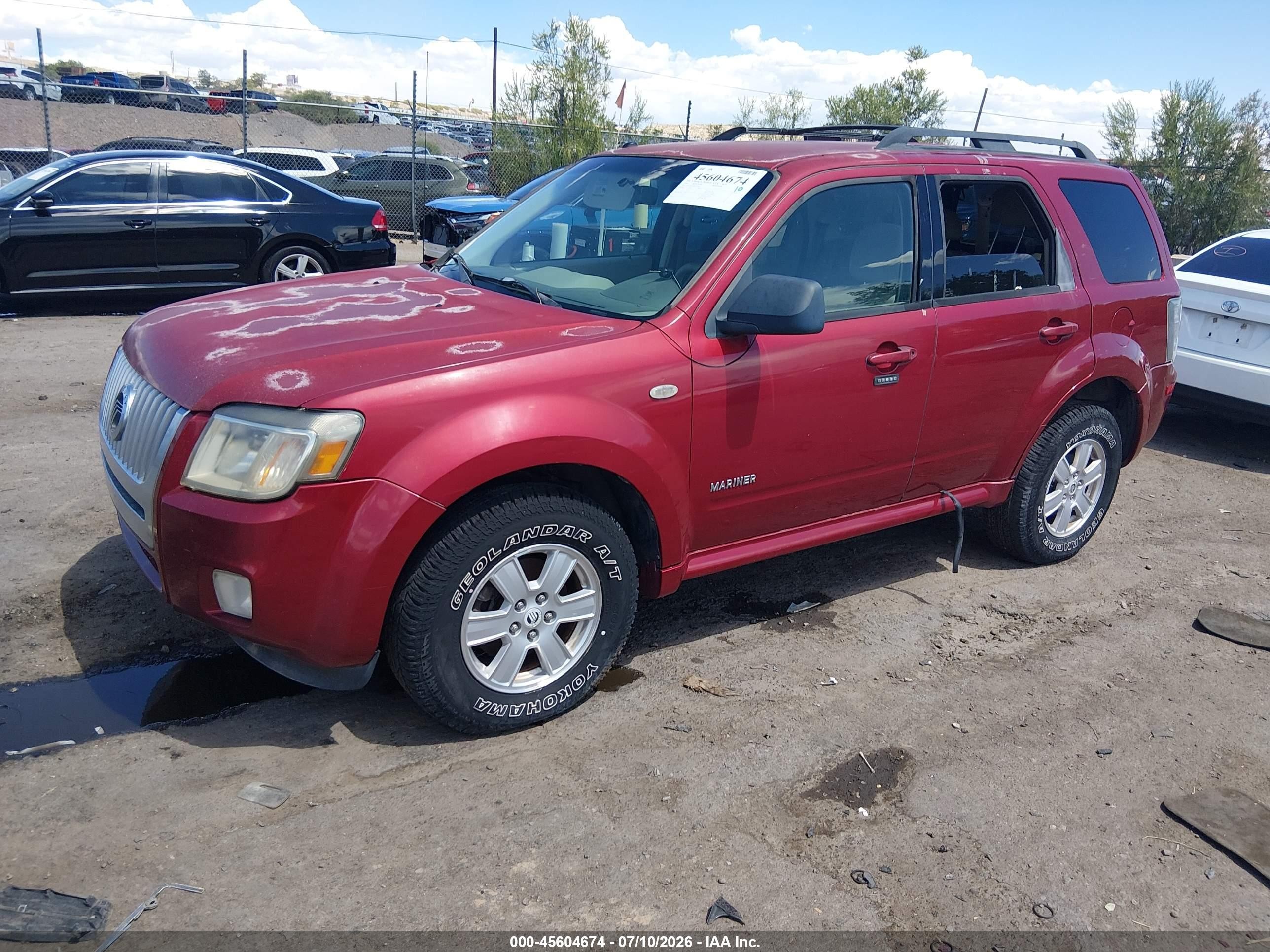 2008 Mercury Mariner V6 Красный vin: 4M2CU911X8KJ20248
