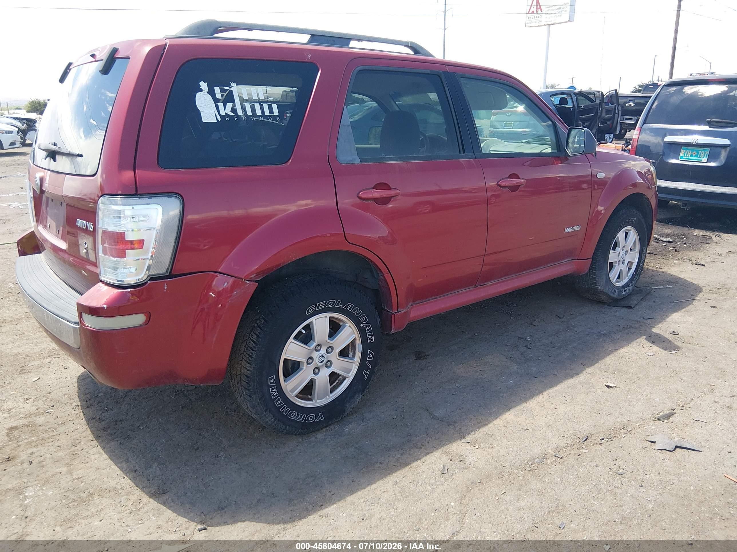 2008 Mercury Mariner V6 Красный vin: 4M2CU911X8KJ20248