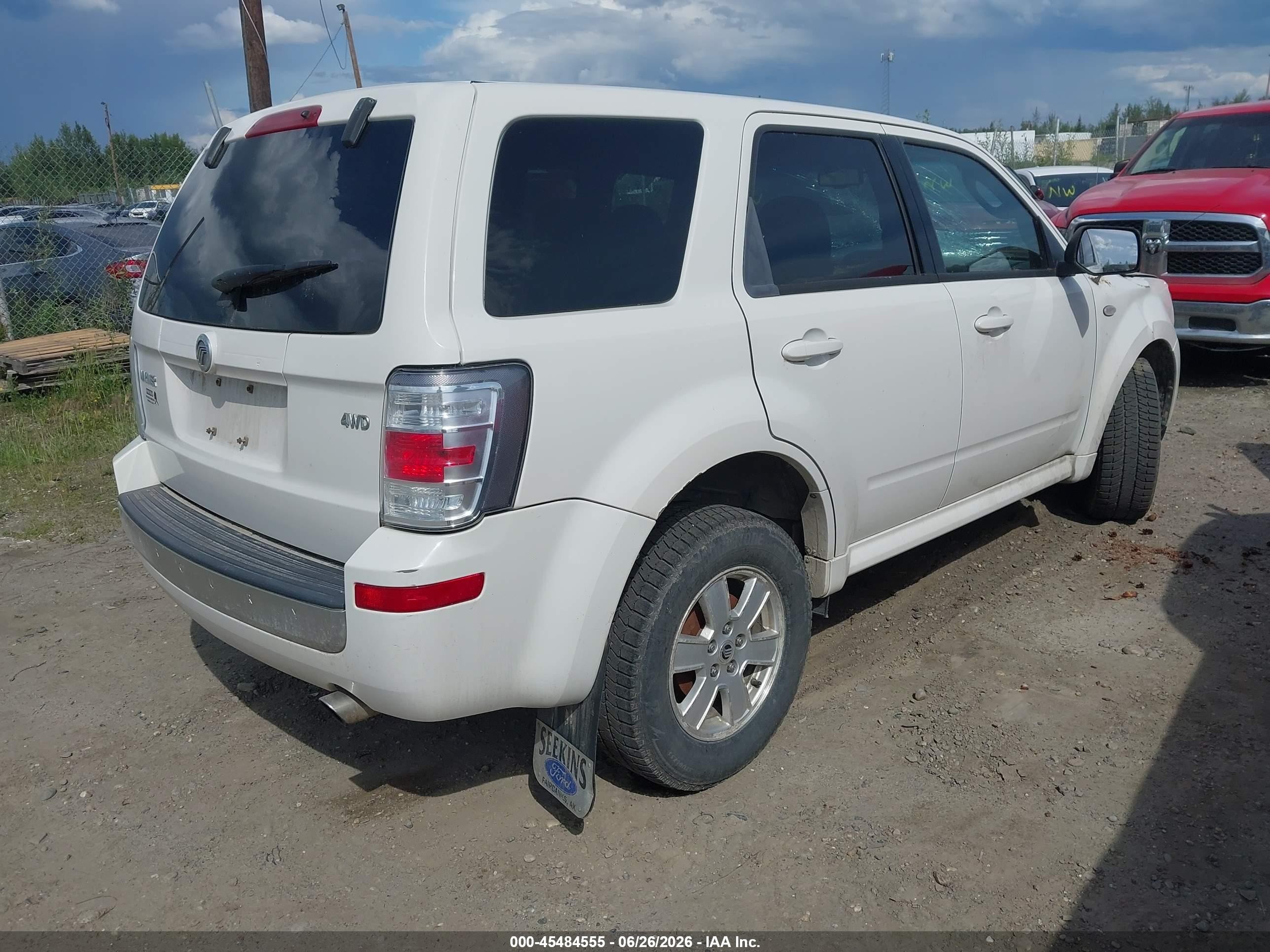 2009 Mercury Mariner V6 White vin: 4M2CU91G79KJ02229