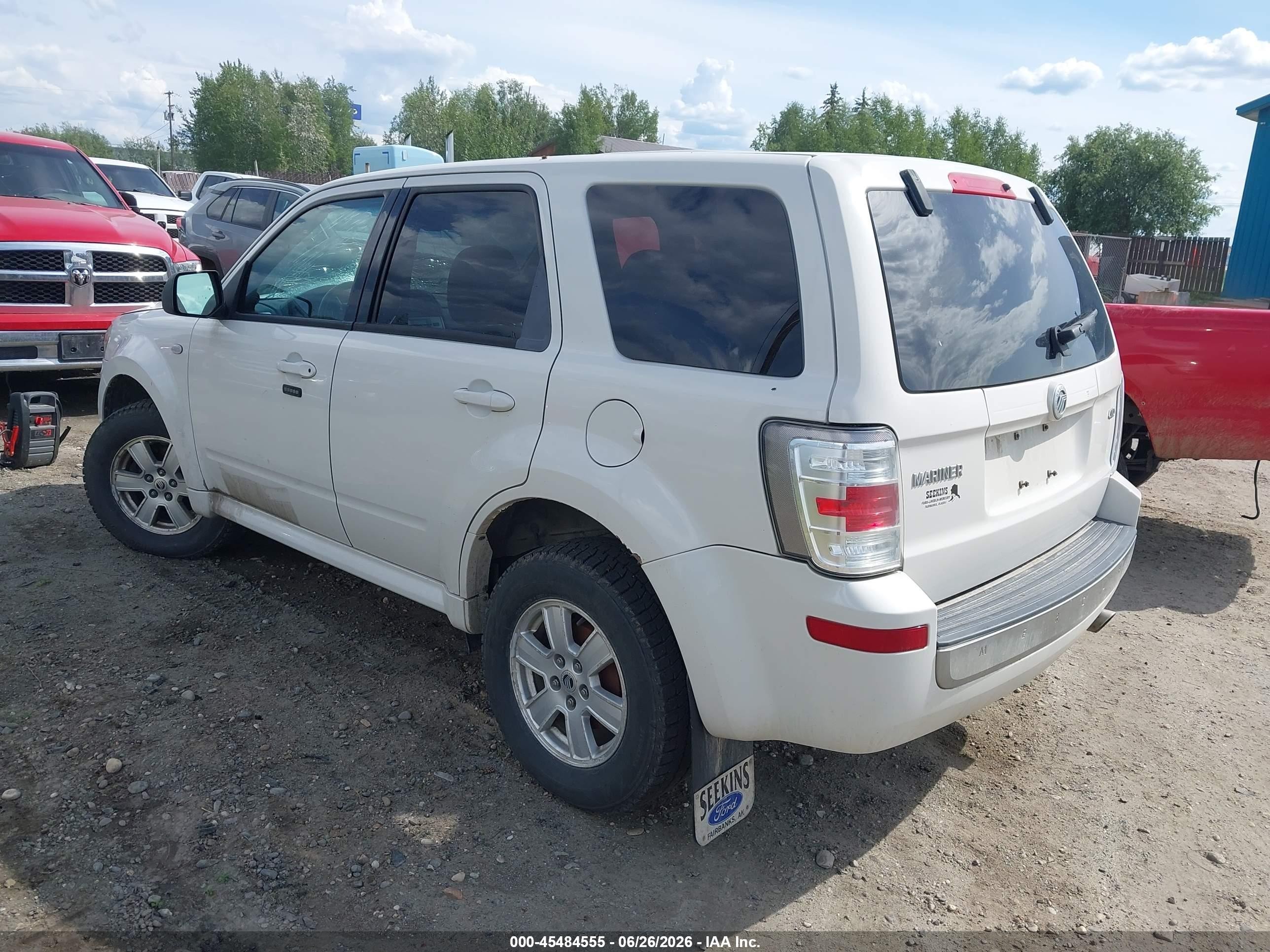 2009 Mercury Mariner V6 White vin: 4M2CU91G79KJ02229