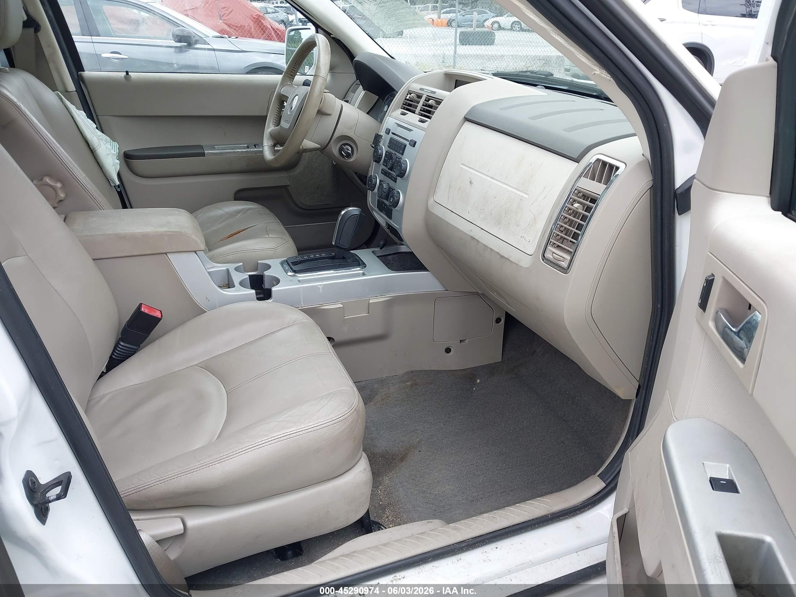 2008 Mercury Mariner Premier White vin: 4M2CU97188KJ21230
