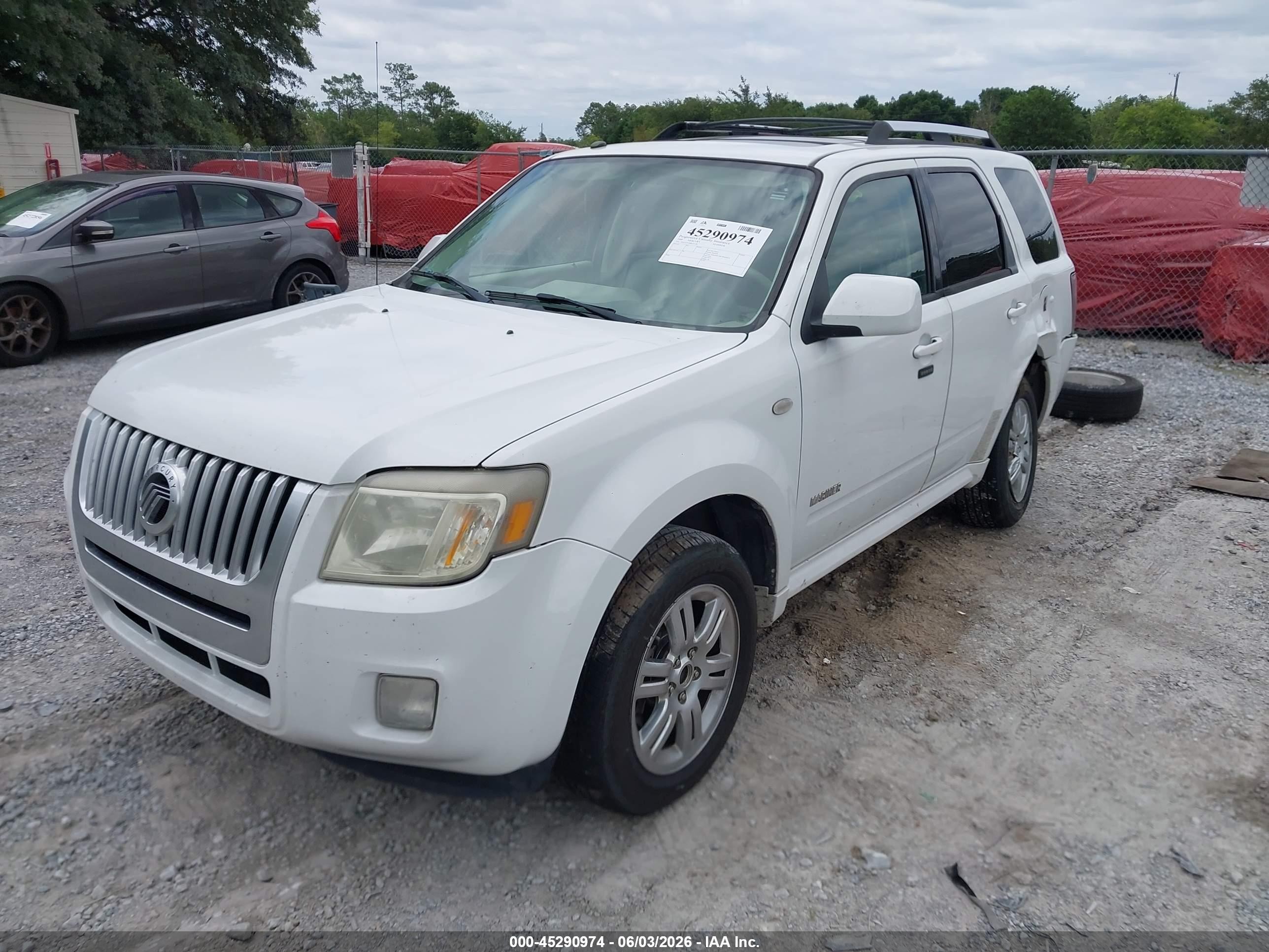 2008 Mercury Mariner Premier White vin: 4M2CU97188KJ21230