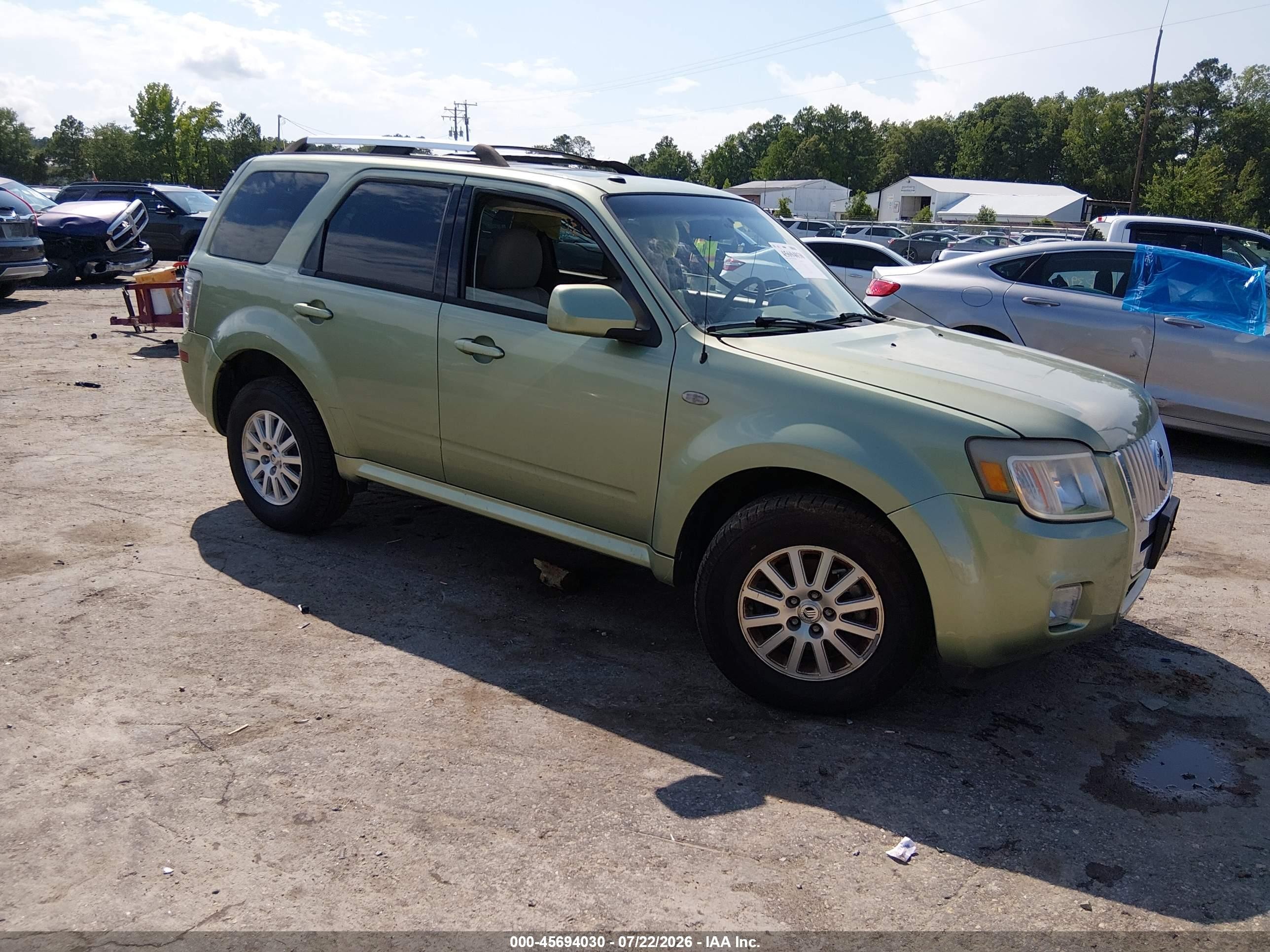 2009 Mercury Mariner Premier Green vin: 4M2CU977X9KJ24510