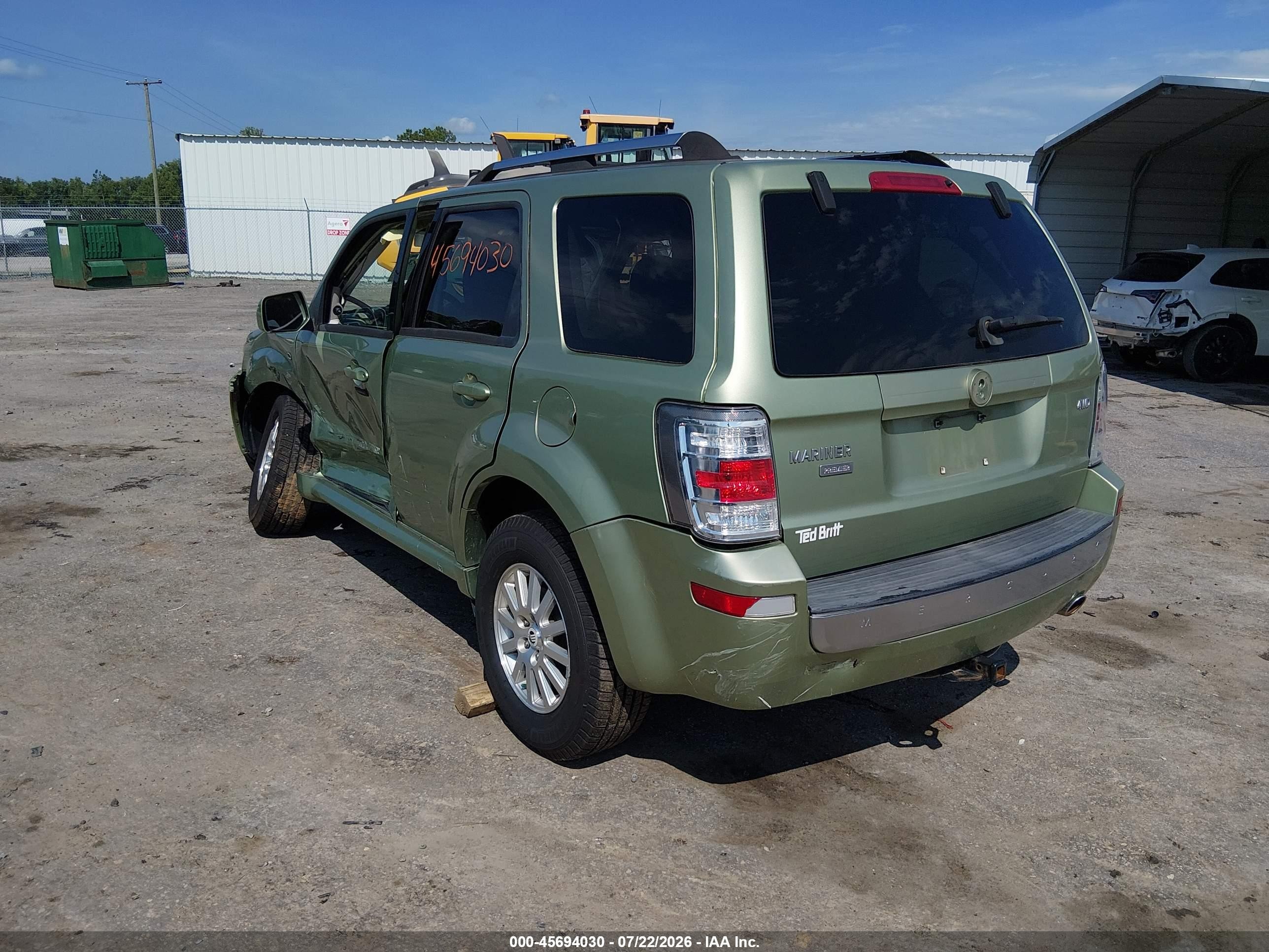 2009 Mercury Mariner Premier Green vin: 4M2CU977X9KJ24510