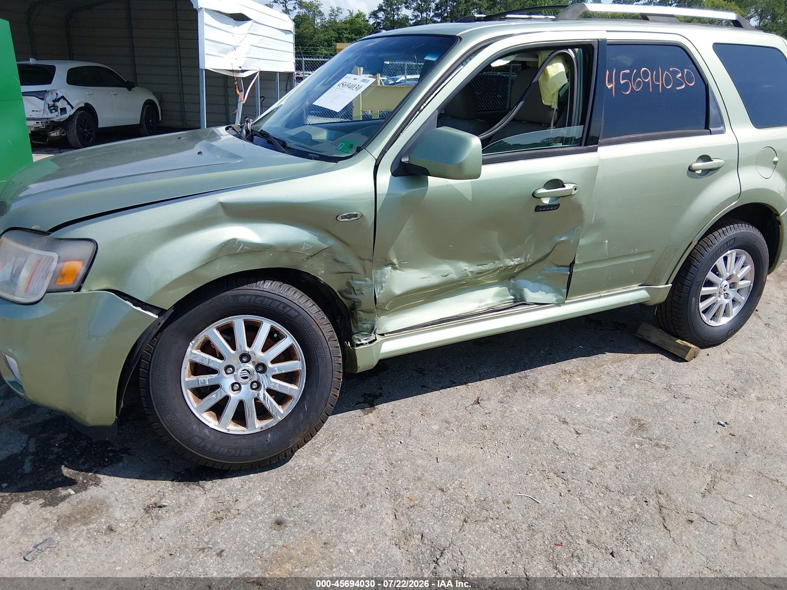 2009 Mercury Mariner Premier Green vin: 4M2CU977X9KJ24510