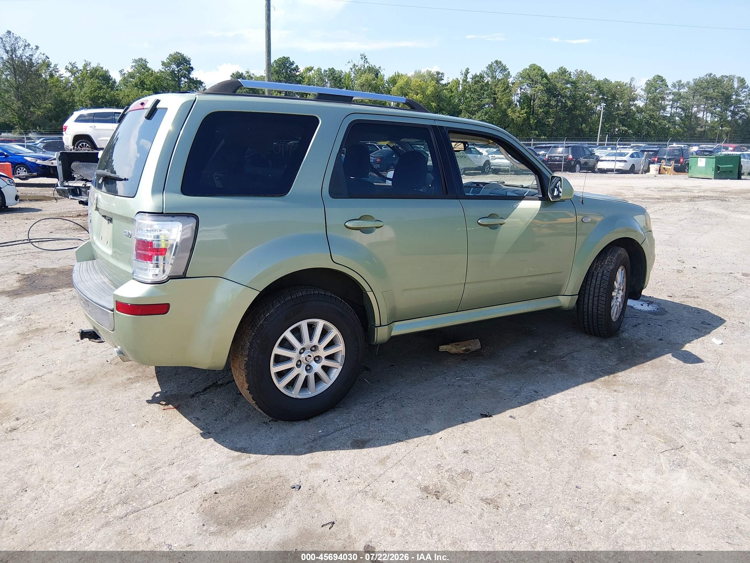 2009 Mercury Mariner Premier Green vin: 4M2CU977X9KJ24510