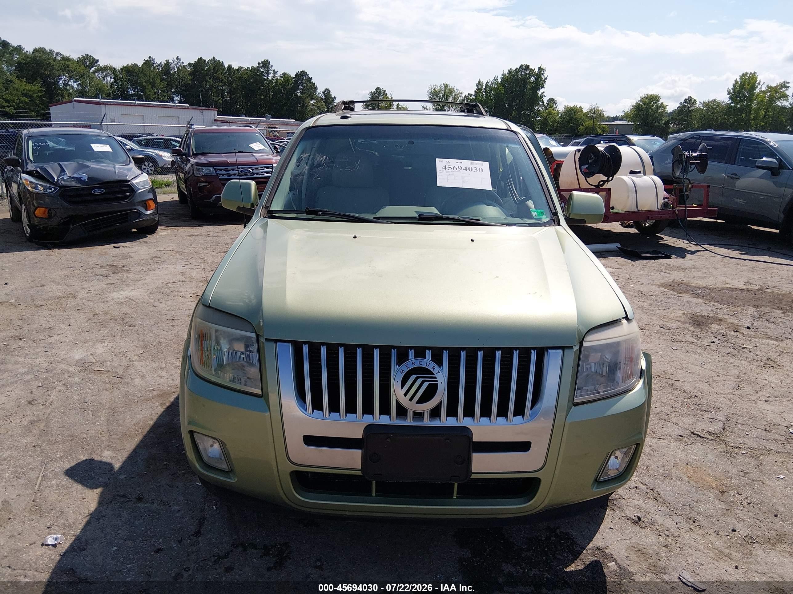2009 Mercury Mariner Premier Green vin: 4M2CU977X9KJ24510