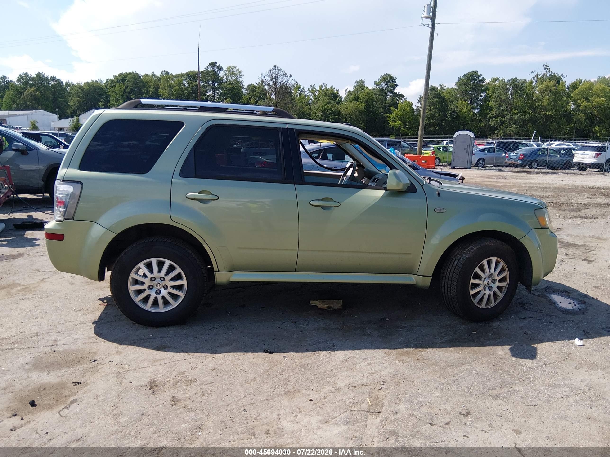 2009 Mercury Mariner Premier Green vin: 4M2CU977X9KJ24510