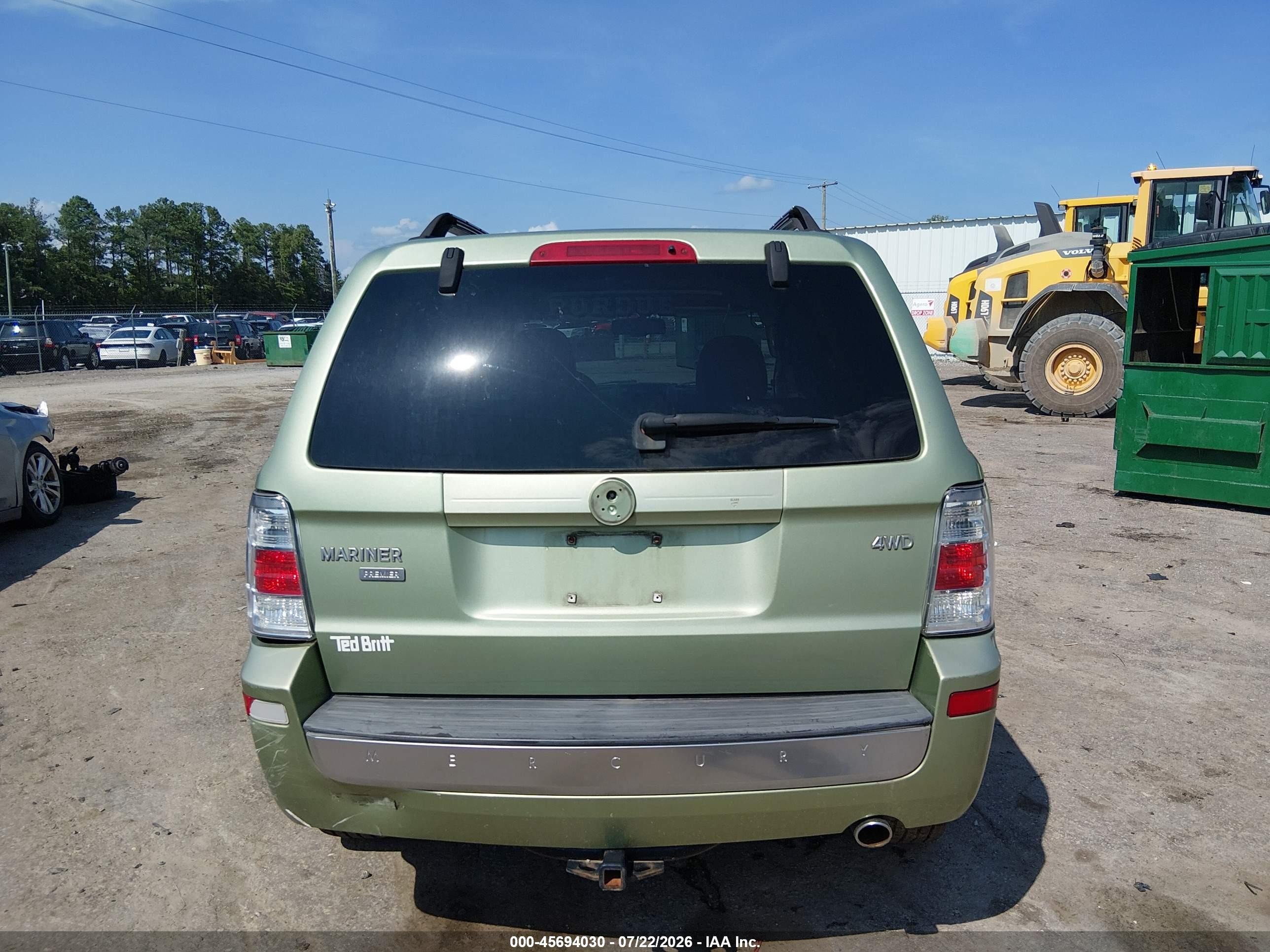 2009 Mercury Mariner Premier Green vin: 4M2CU977X9KJ24510