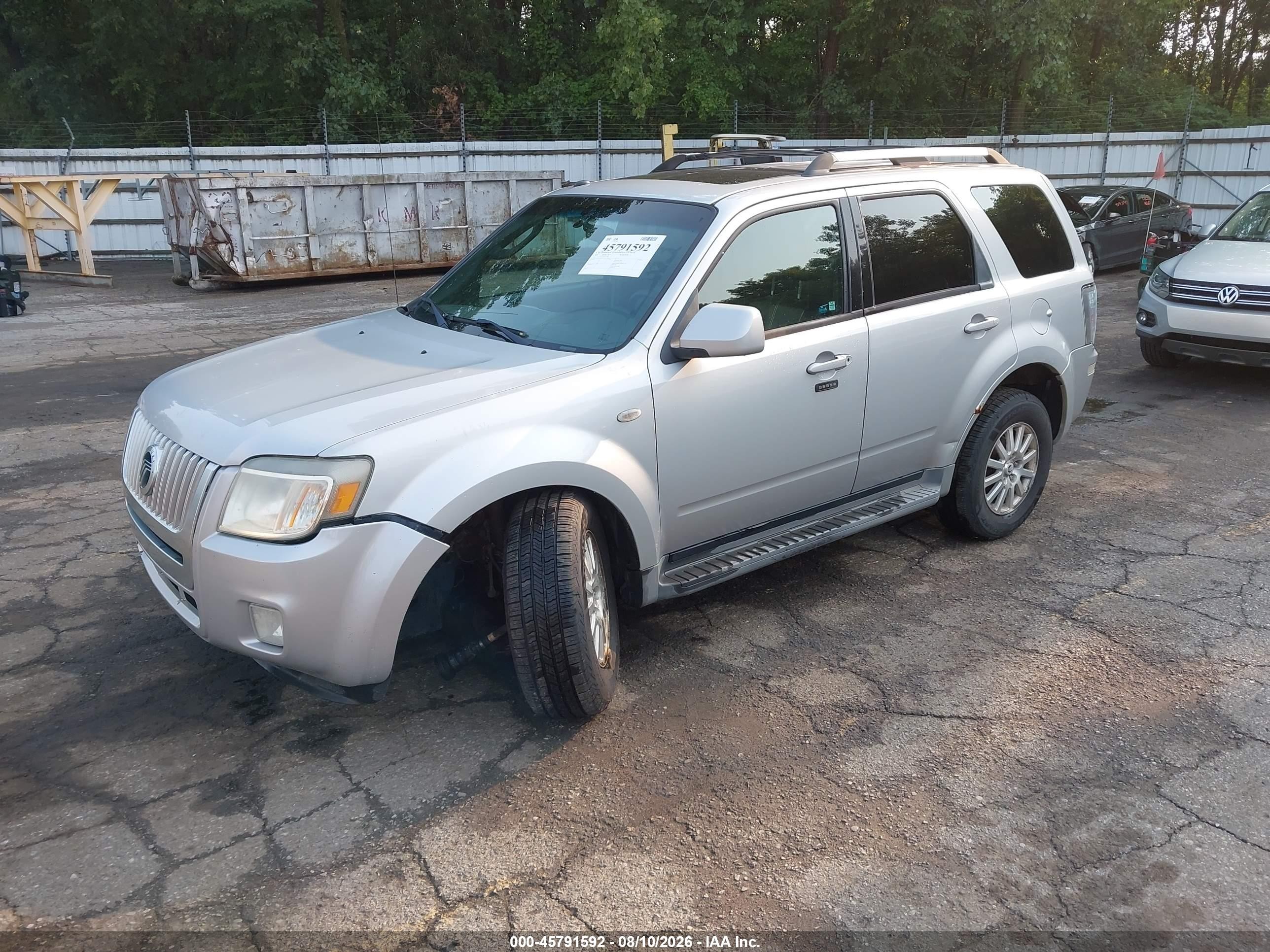 2009 Mercury Mariner Premier V6 Silver vin: 4M2CU97G29KJ21486