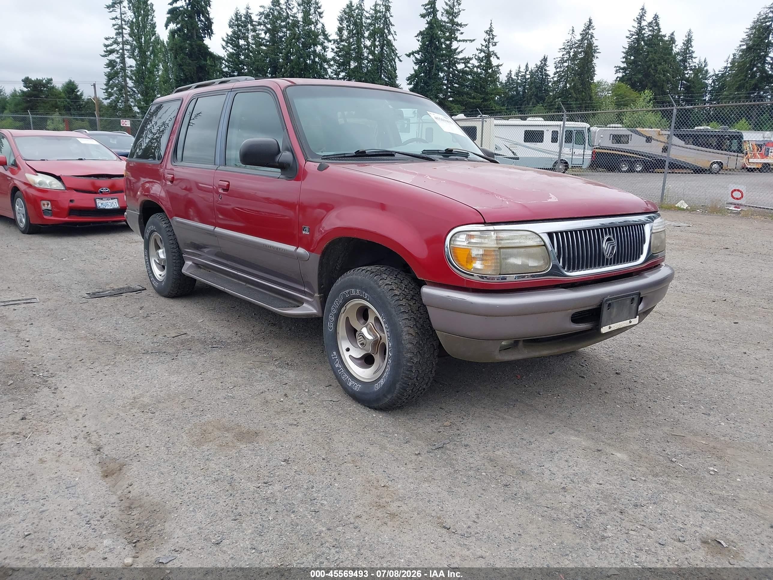 1997 Mercury Mountaineer   Красный vin: 4M2DU55P5VUJ12912