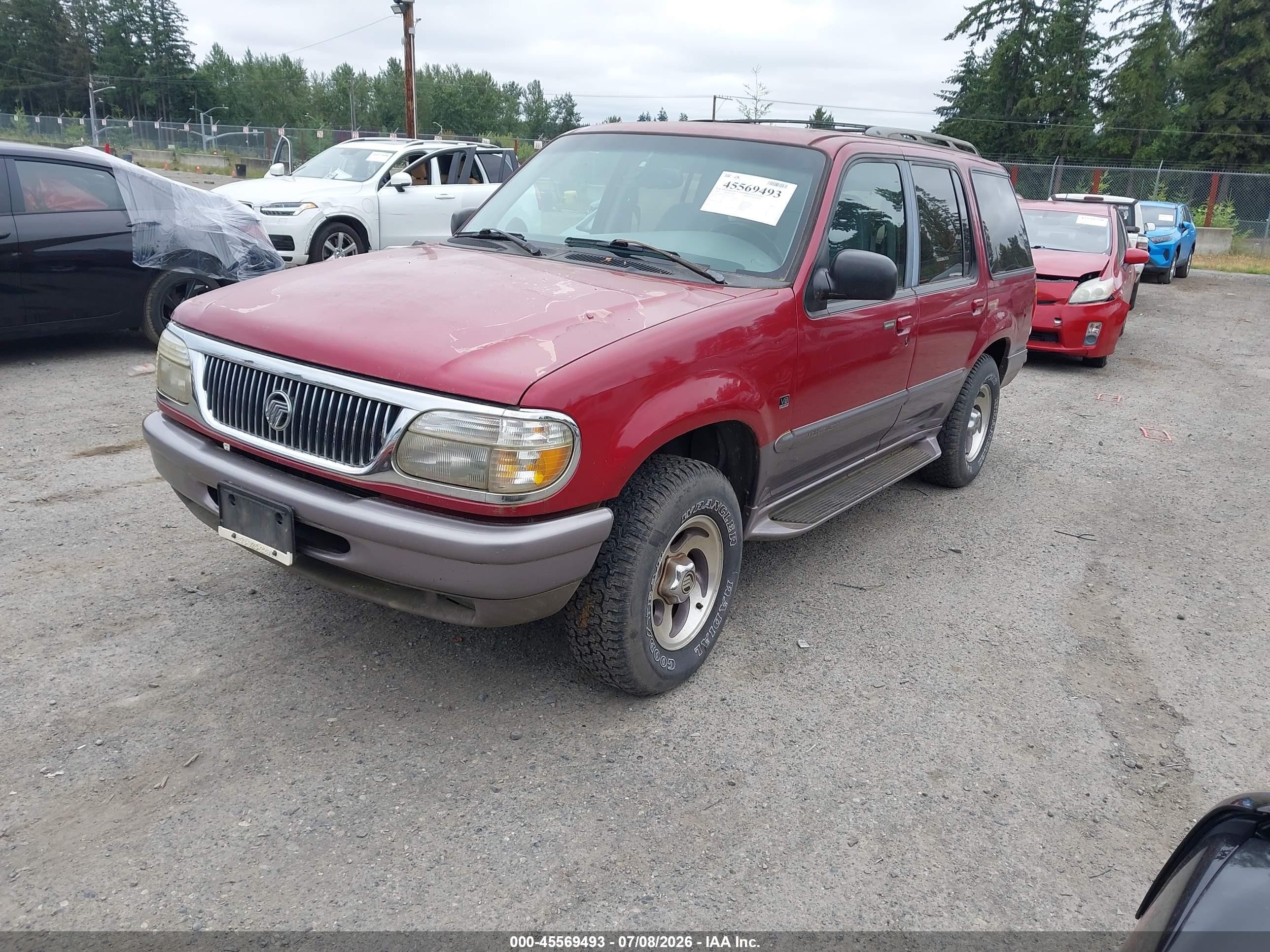 1997 Mercury Mountaineer   Красный vin: 4M2DU55P5VUJ12912