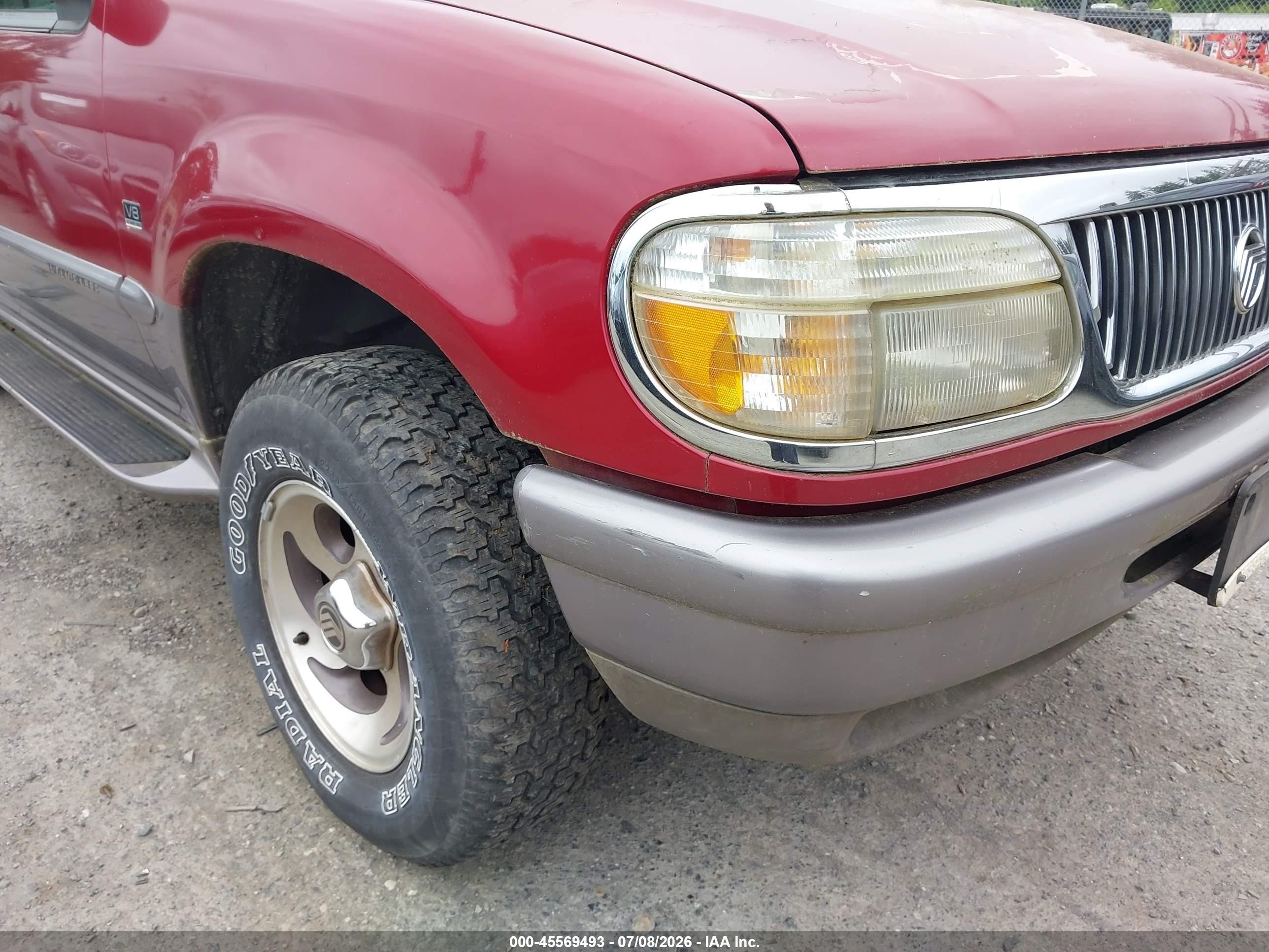 1997 Mercury Mountaineer   Красный vin: 4M2DU55P5VUJ12912